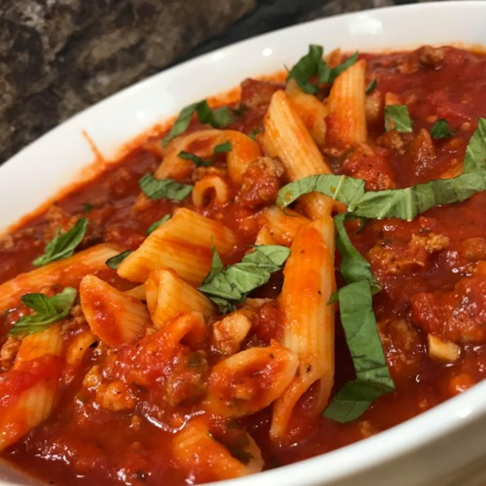 ZITI WITH MEAT SAUCE