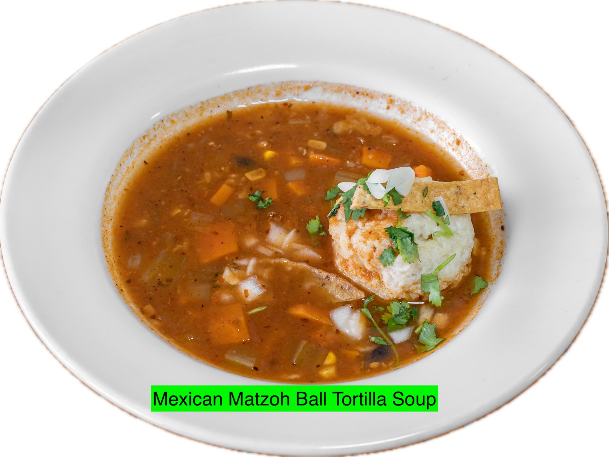 Mexican Matzo Ball Tortilla Soup (V)