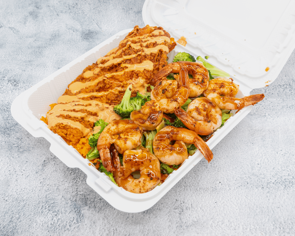 Deep-Fried Catfish & Shrimp Stir-Fry Dinner