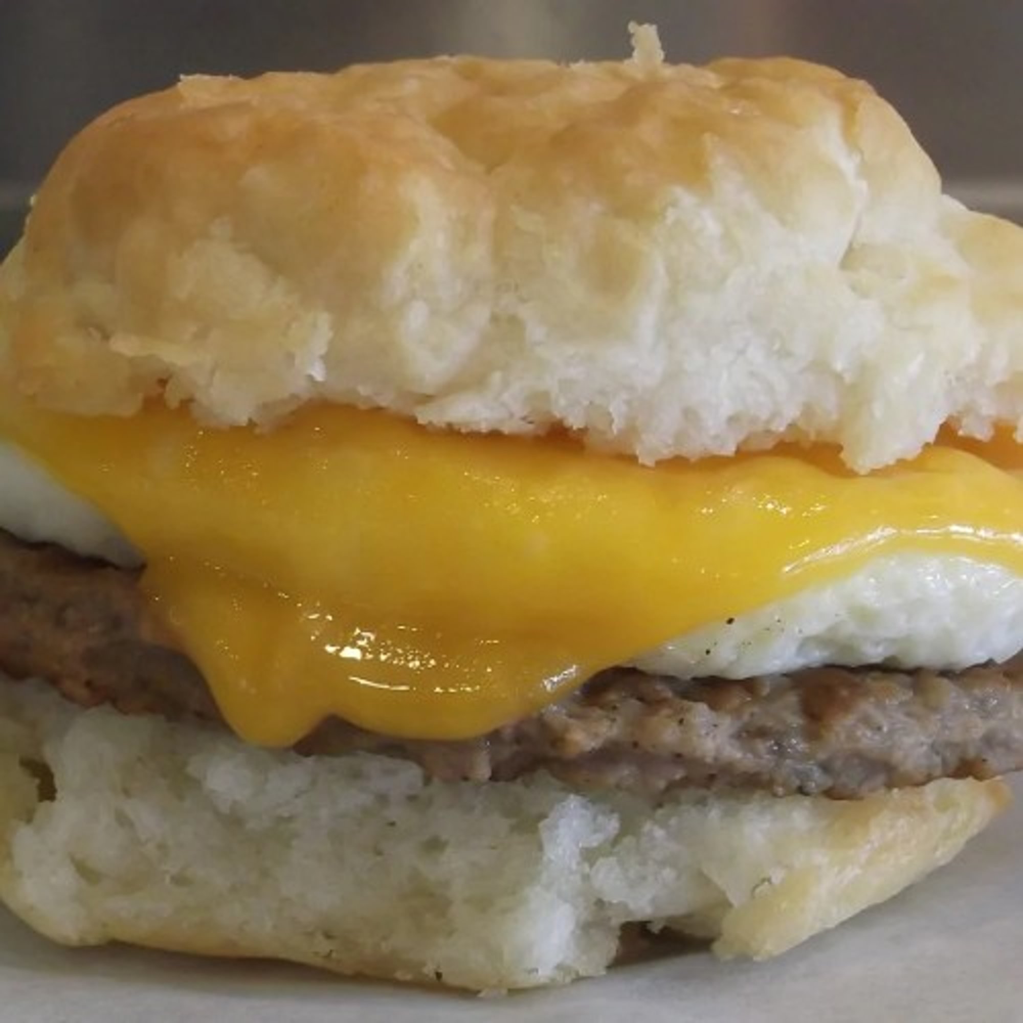 Biscuit Egg and Cheddar Sandwich