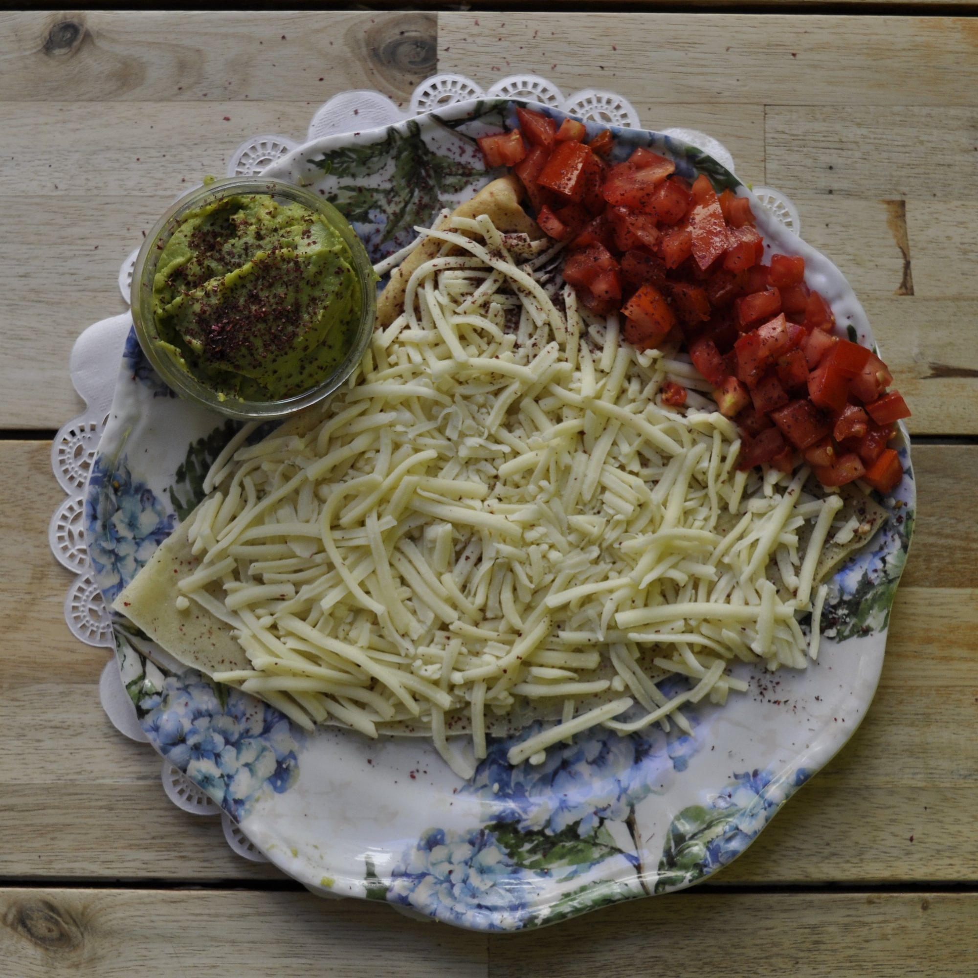 Cheese, Avocado and Tomatoes Crepe