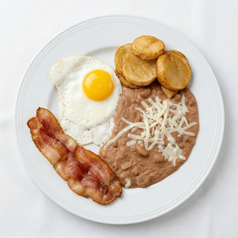 Huevo, Tocino, Frijoles and Papitas