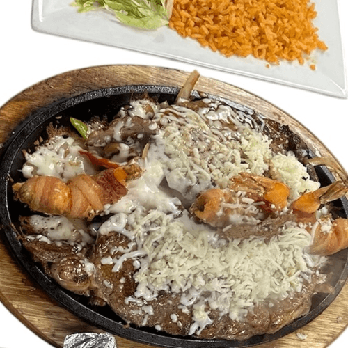 Steak Fundido and Shrimps