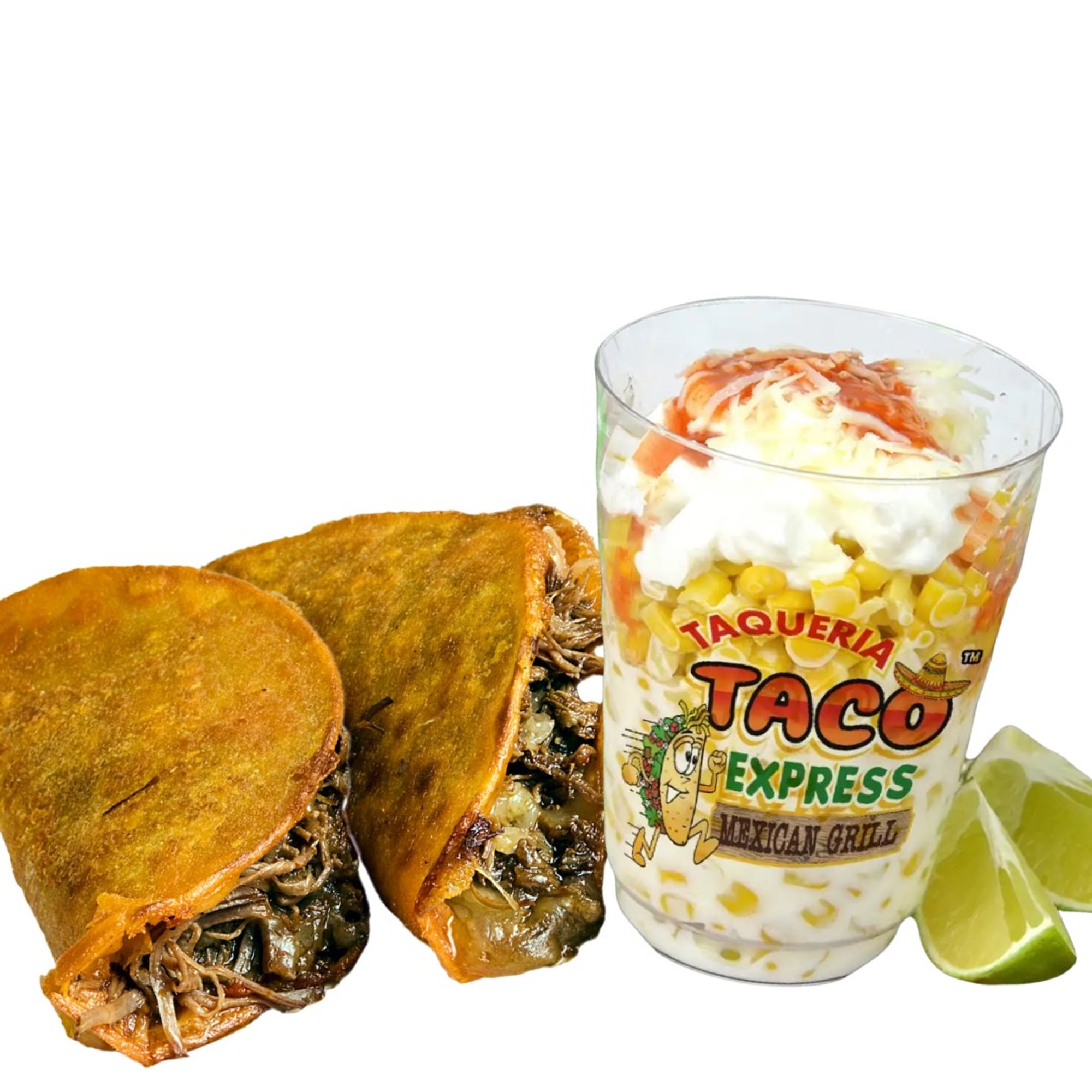 2 Queso Birria Tacos + Elote