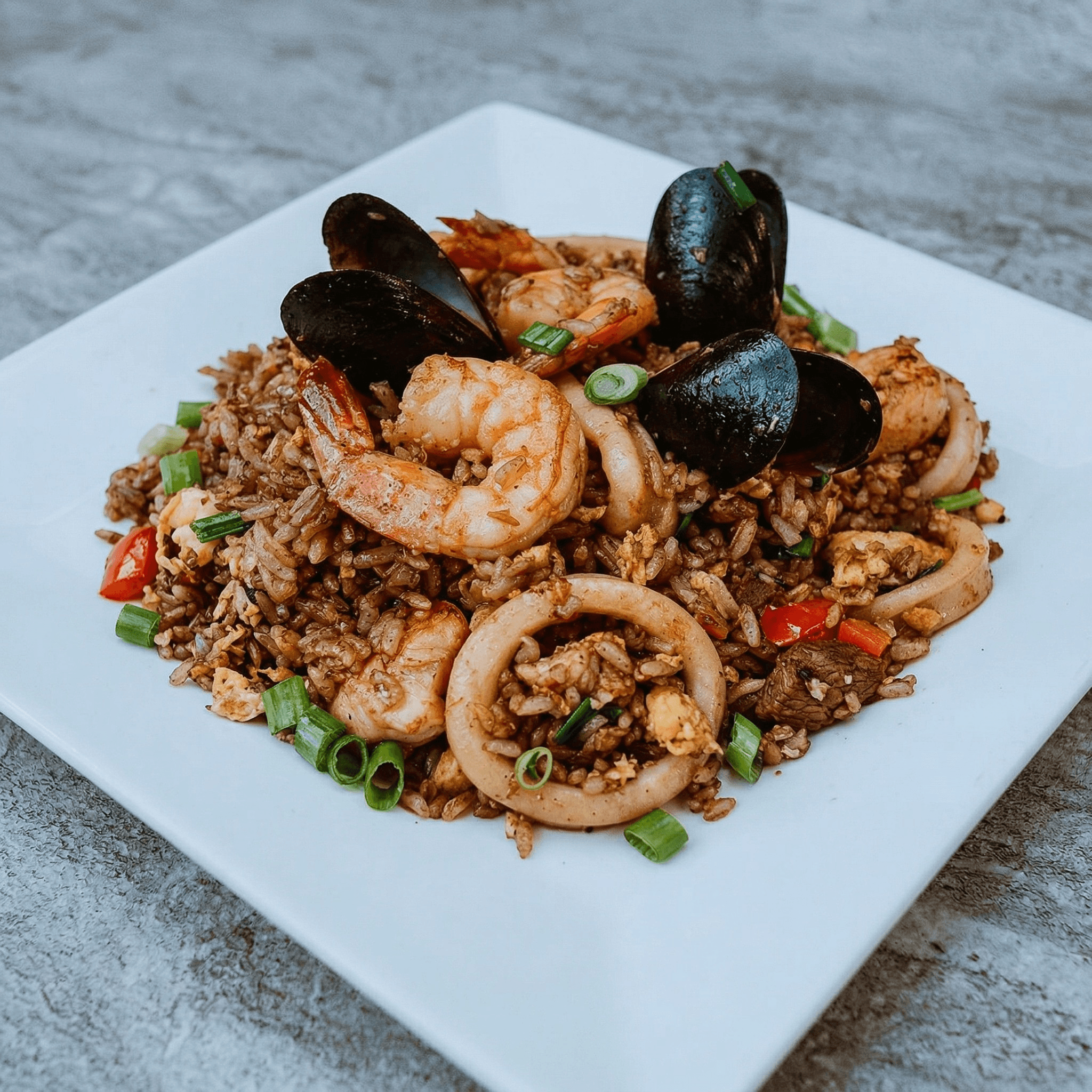 Chaufa De Mariscos, Carne & Pollo / Seafood, Beef & Chicken