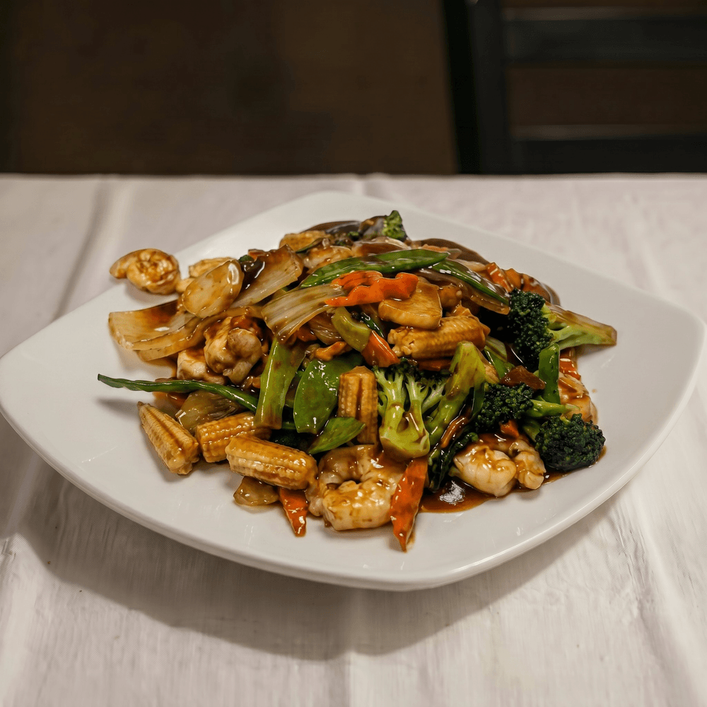 Fresh Jumbo Shrimp with Mixed Vegetables