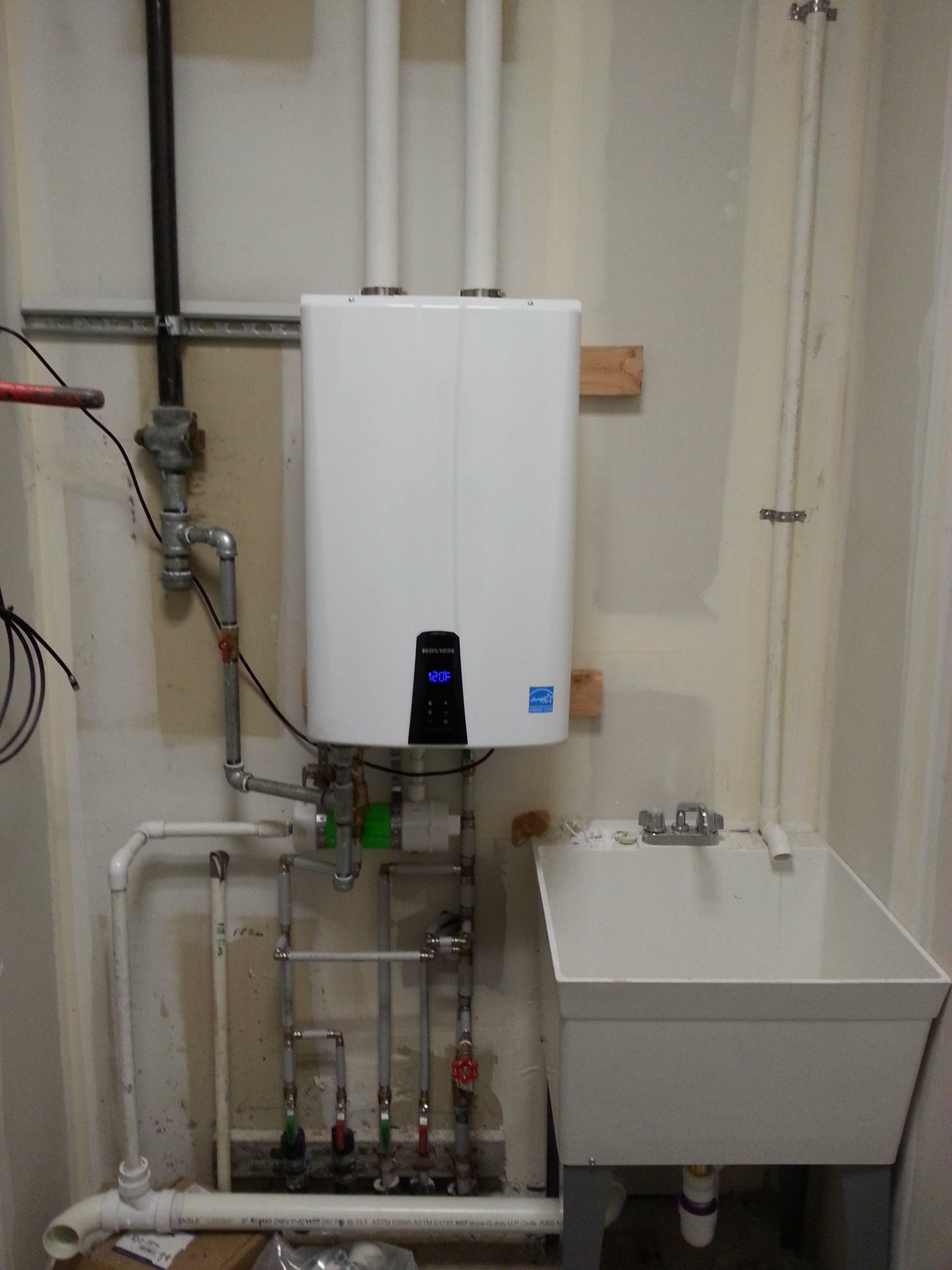 Here is another case where we were able to save our client big on their energy bills.  This wall hung boiler provides on demand heat and hot water.