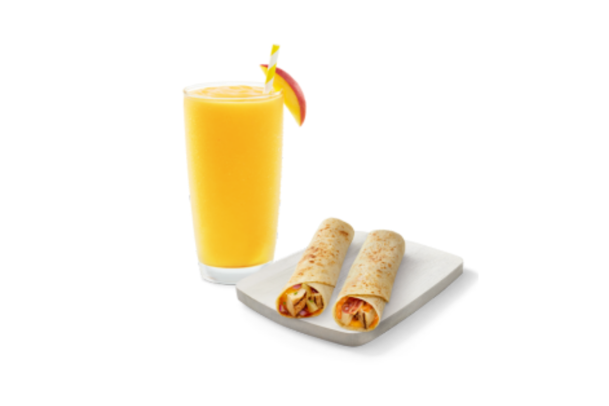 SMOOTHIE AND 2 TOASTED SNACK ROLLS