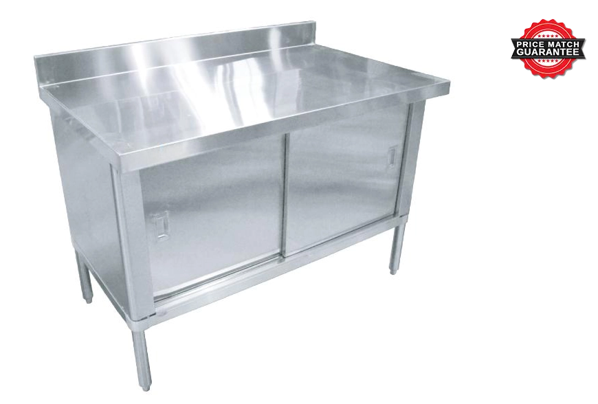 Zanduco Worktable Cabinet 30" x 72" with 4" Backsplash - Flush Edge