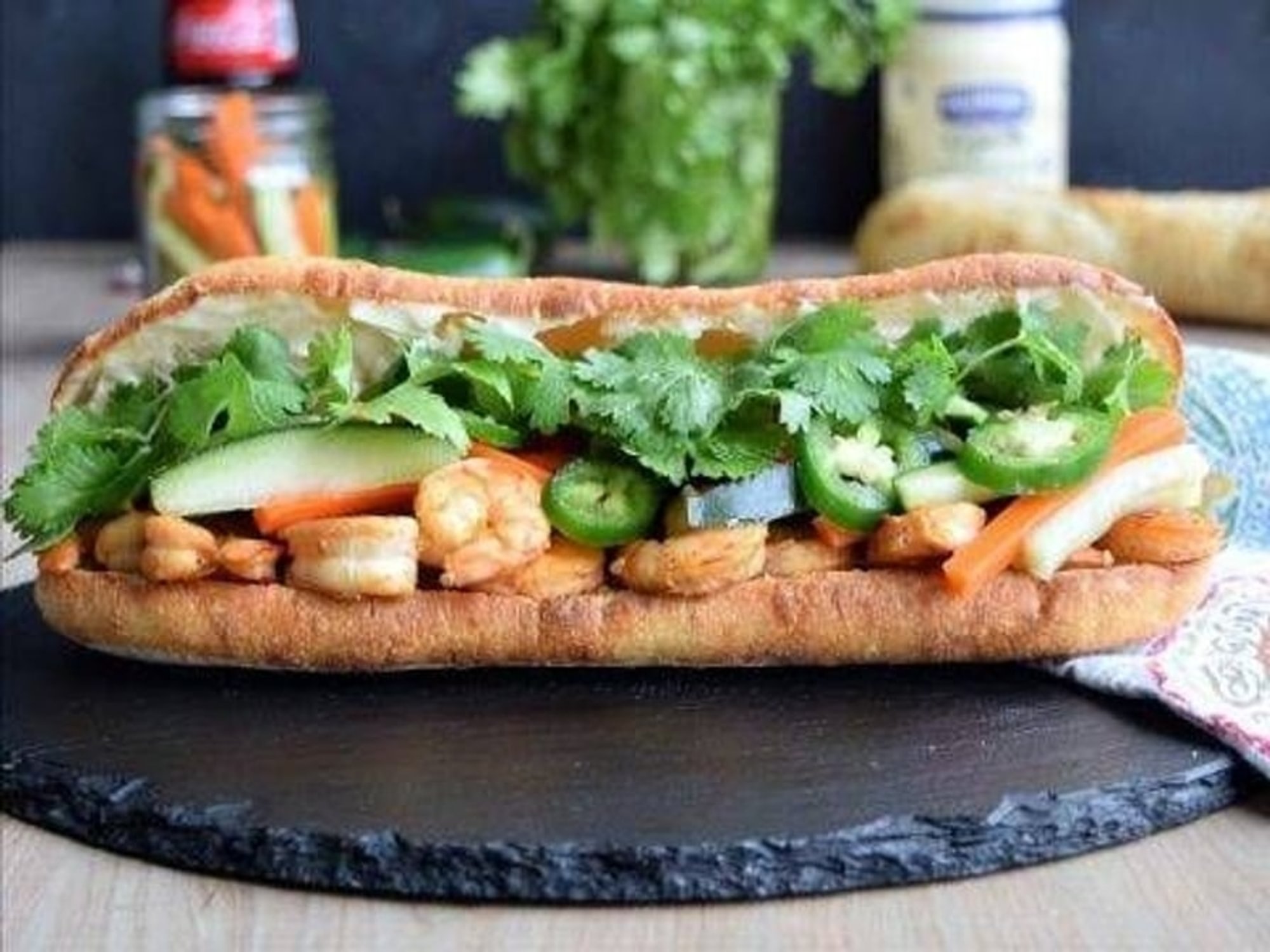 Grilled Shrimp Sandwich (7") - Banh Mi Tom Nuong