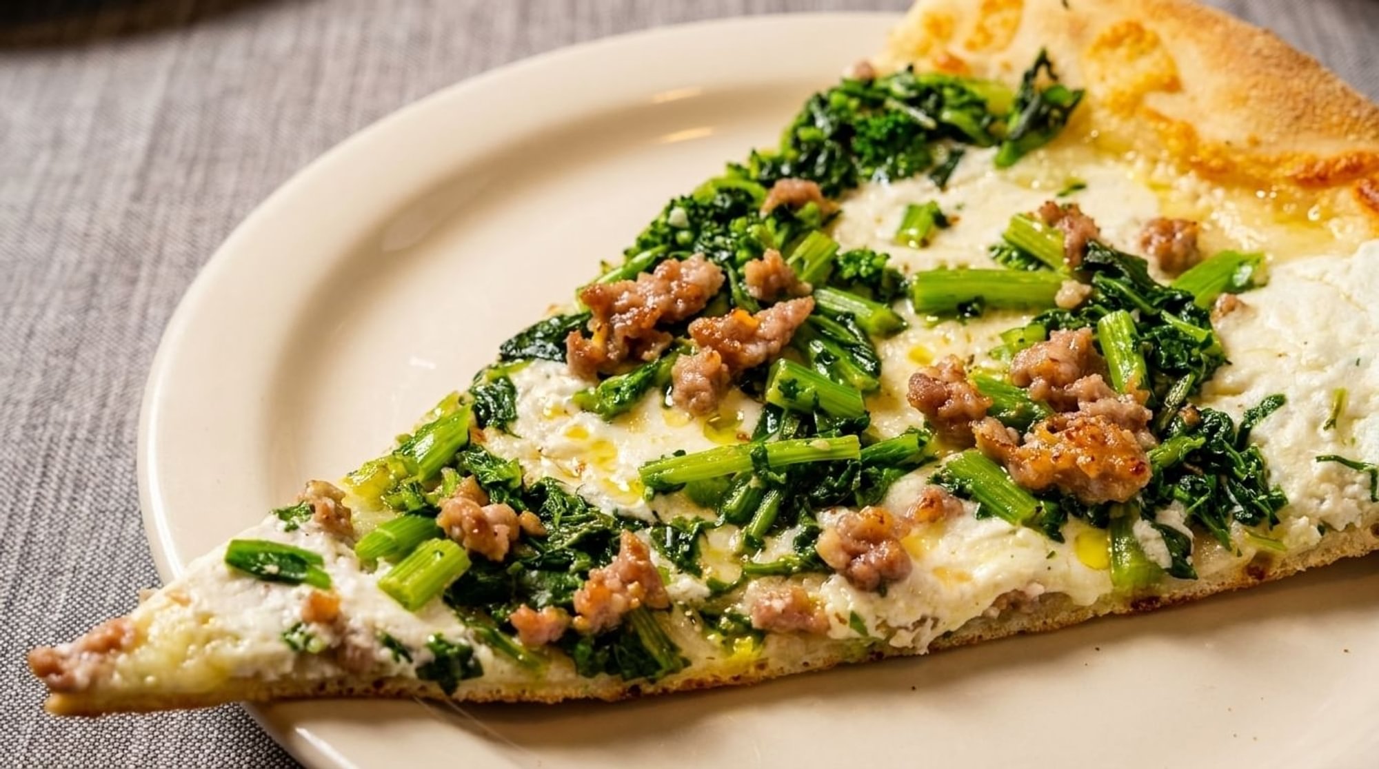 Broccoli Rabe & Sausage White Pizza