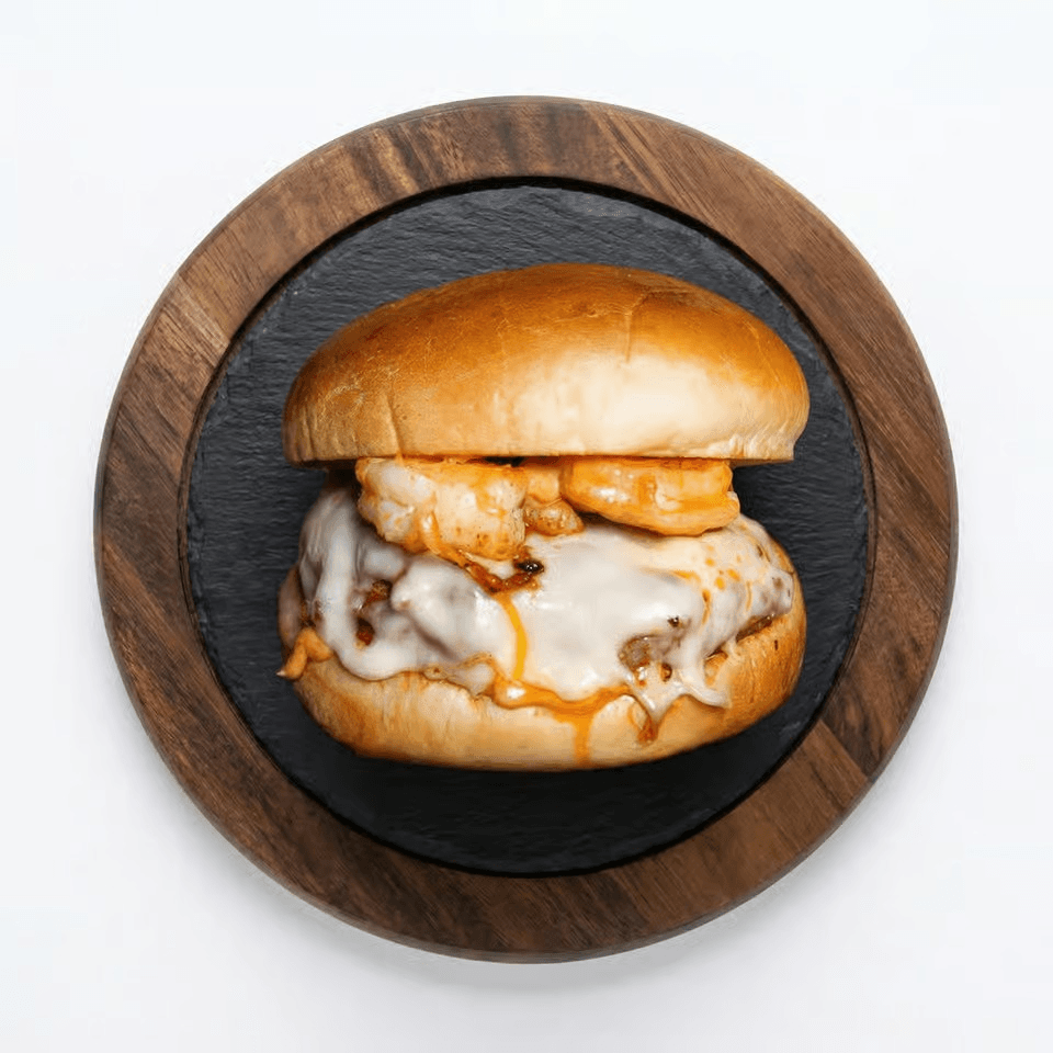 Chorizo Garlic Shrimp Burger