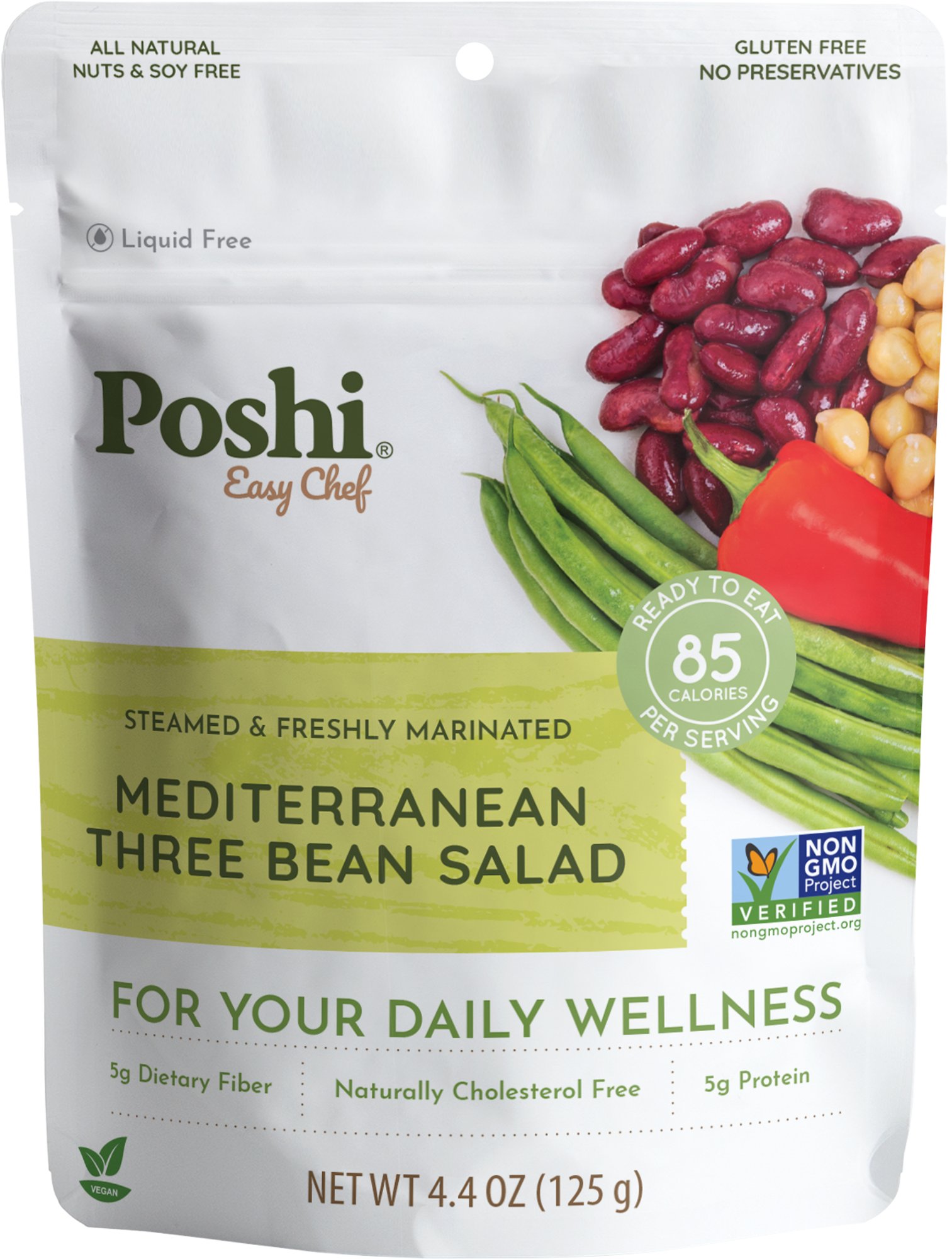 Poshi - Mediterranean Three Bean Salad 4.4oz