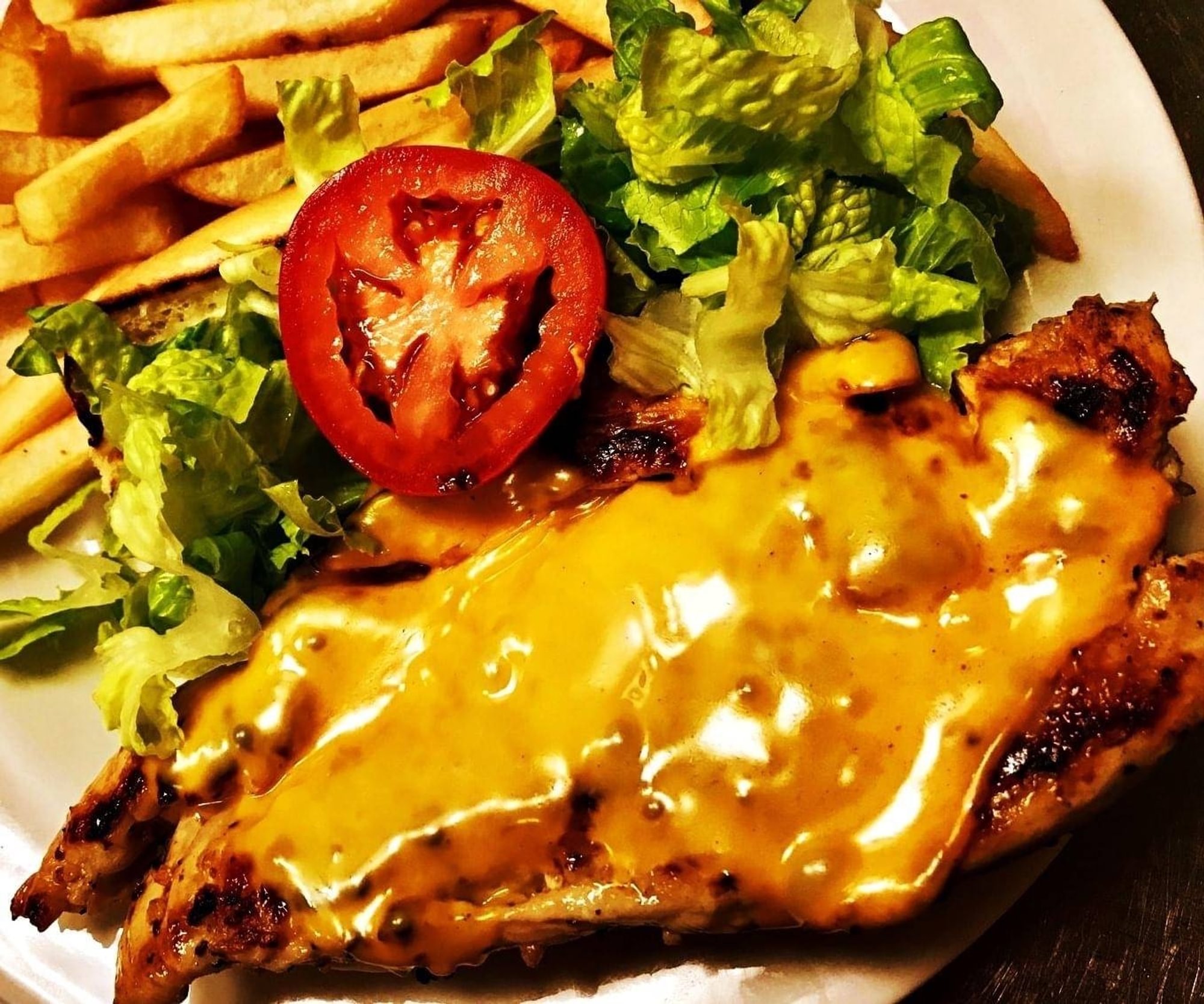 Grilled Chicken Sandwich and Fries