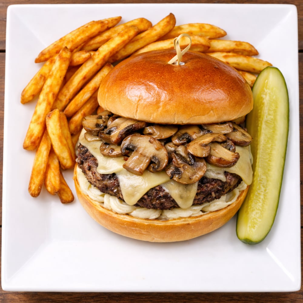 Swiss & Mushroom Burger