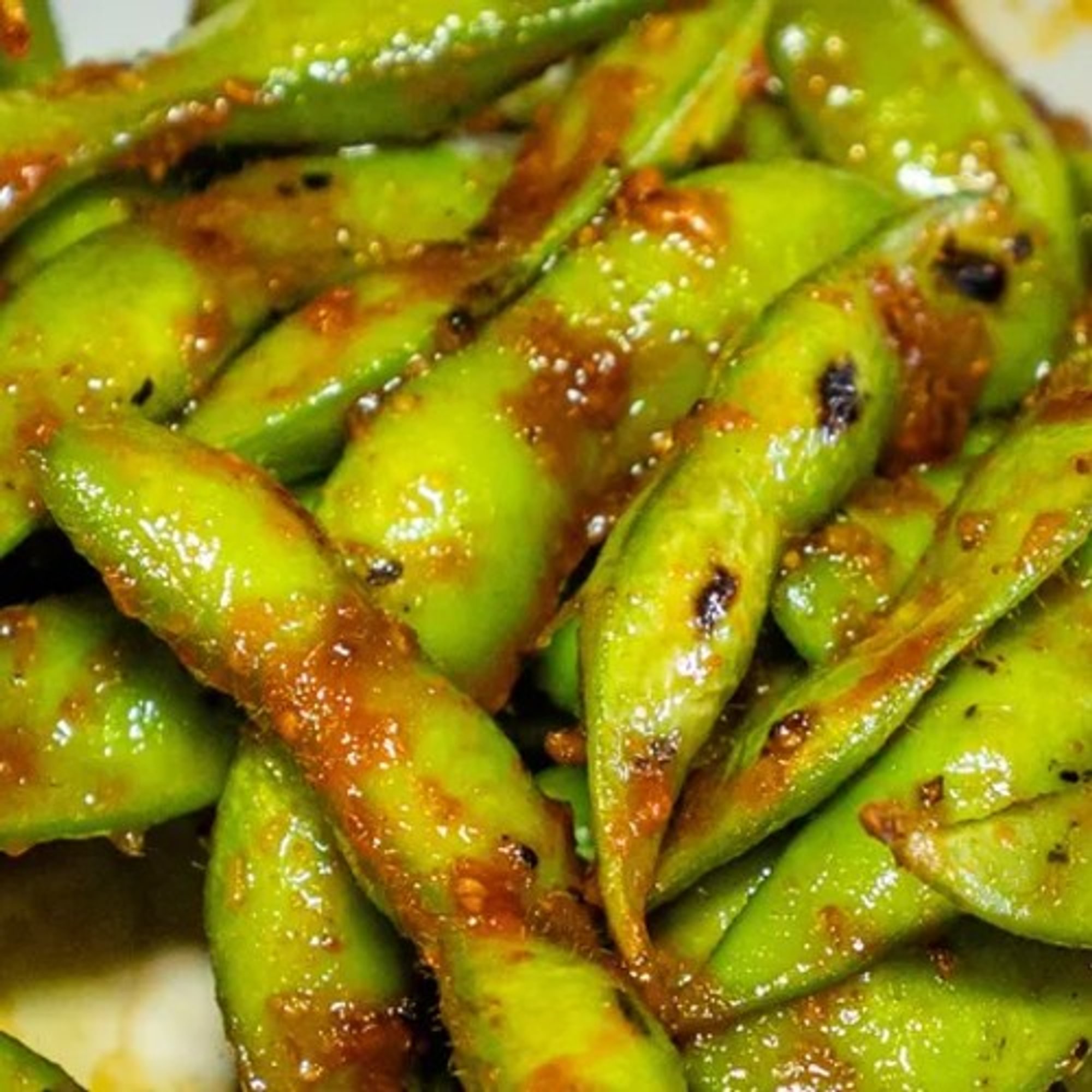 Spicy Grilled Edamame