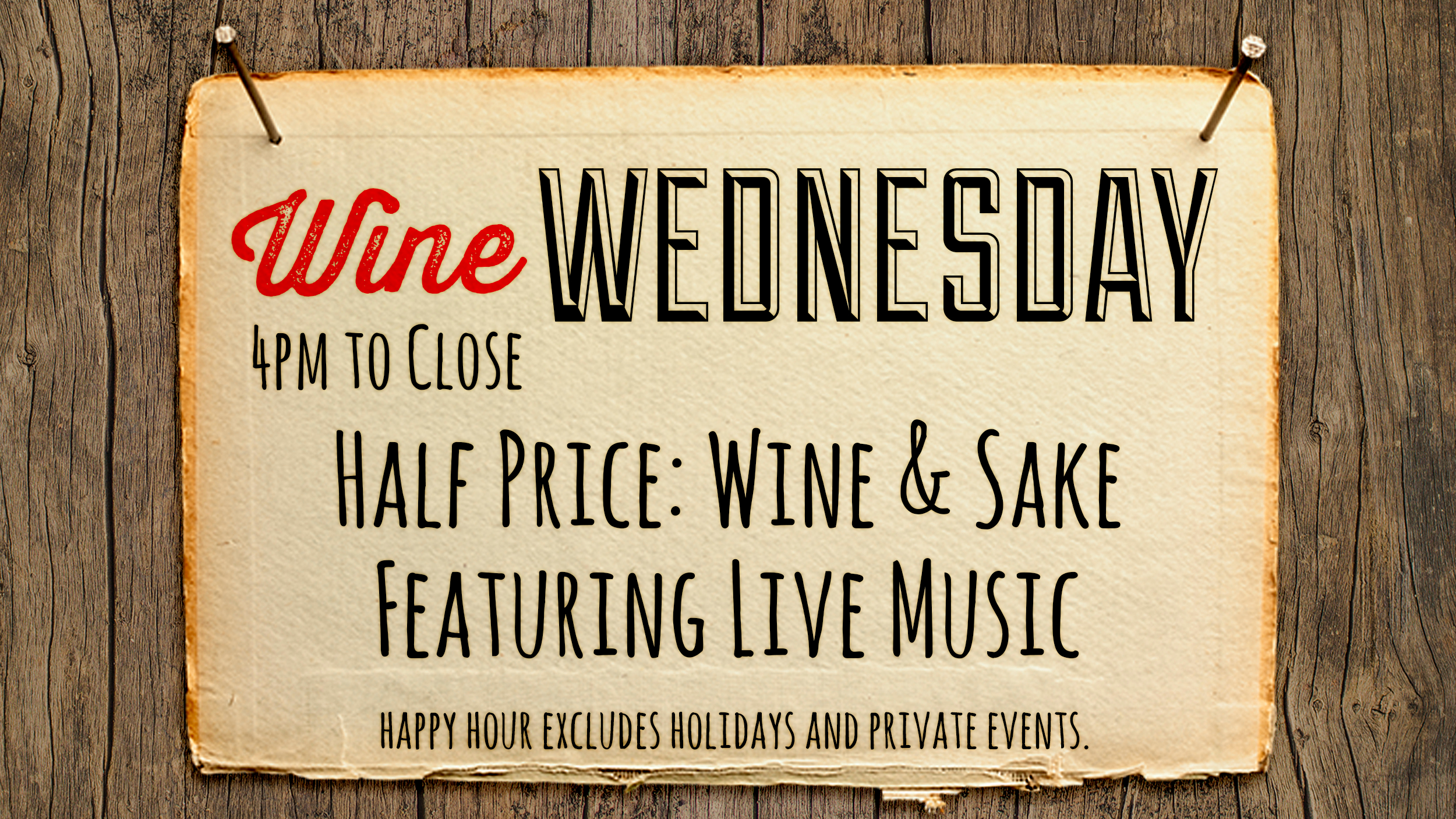WINE WEDNESDAYS