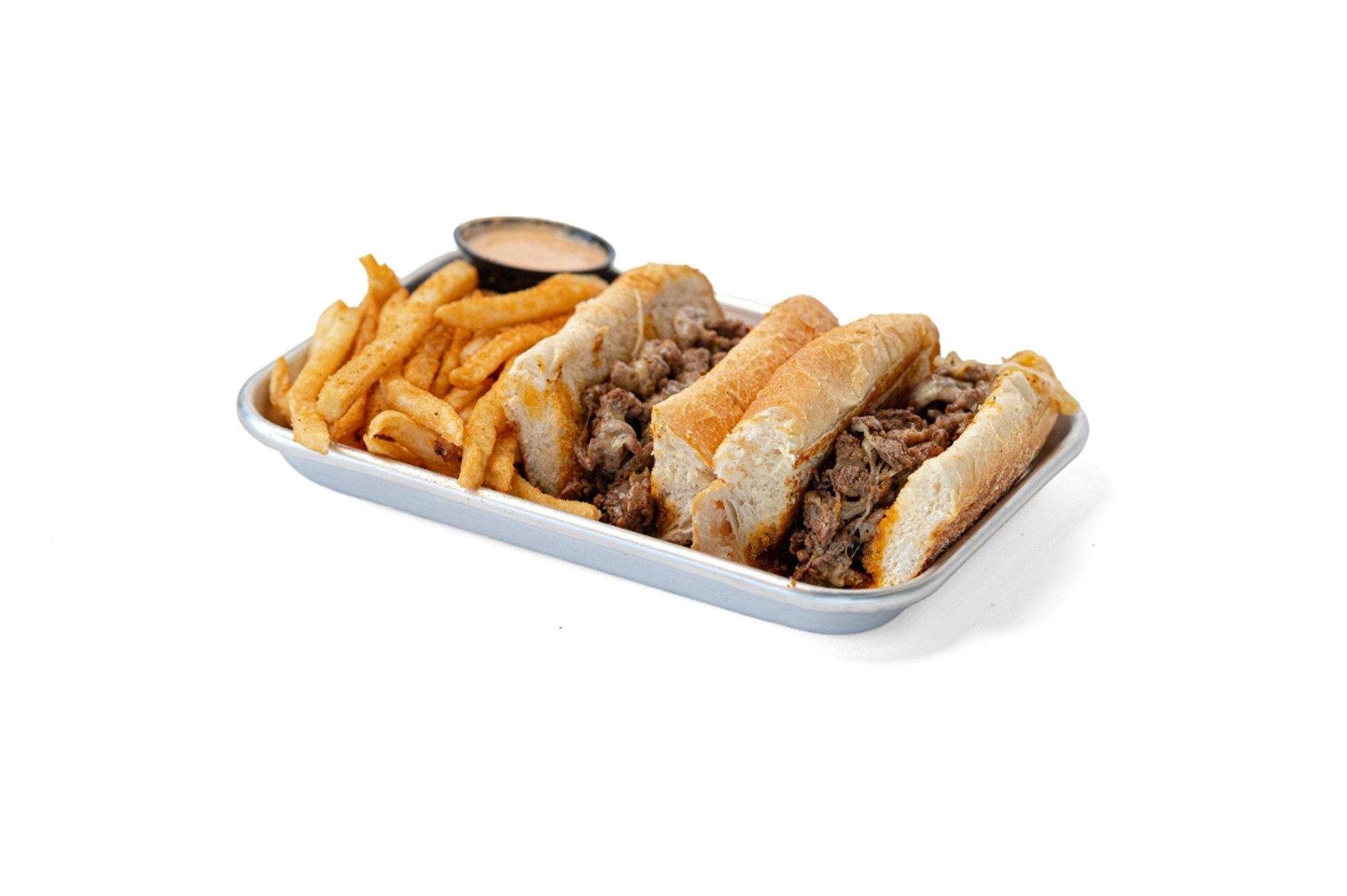 Beef Ribeye Cheesesteak with Seasoned Fries