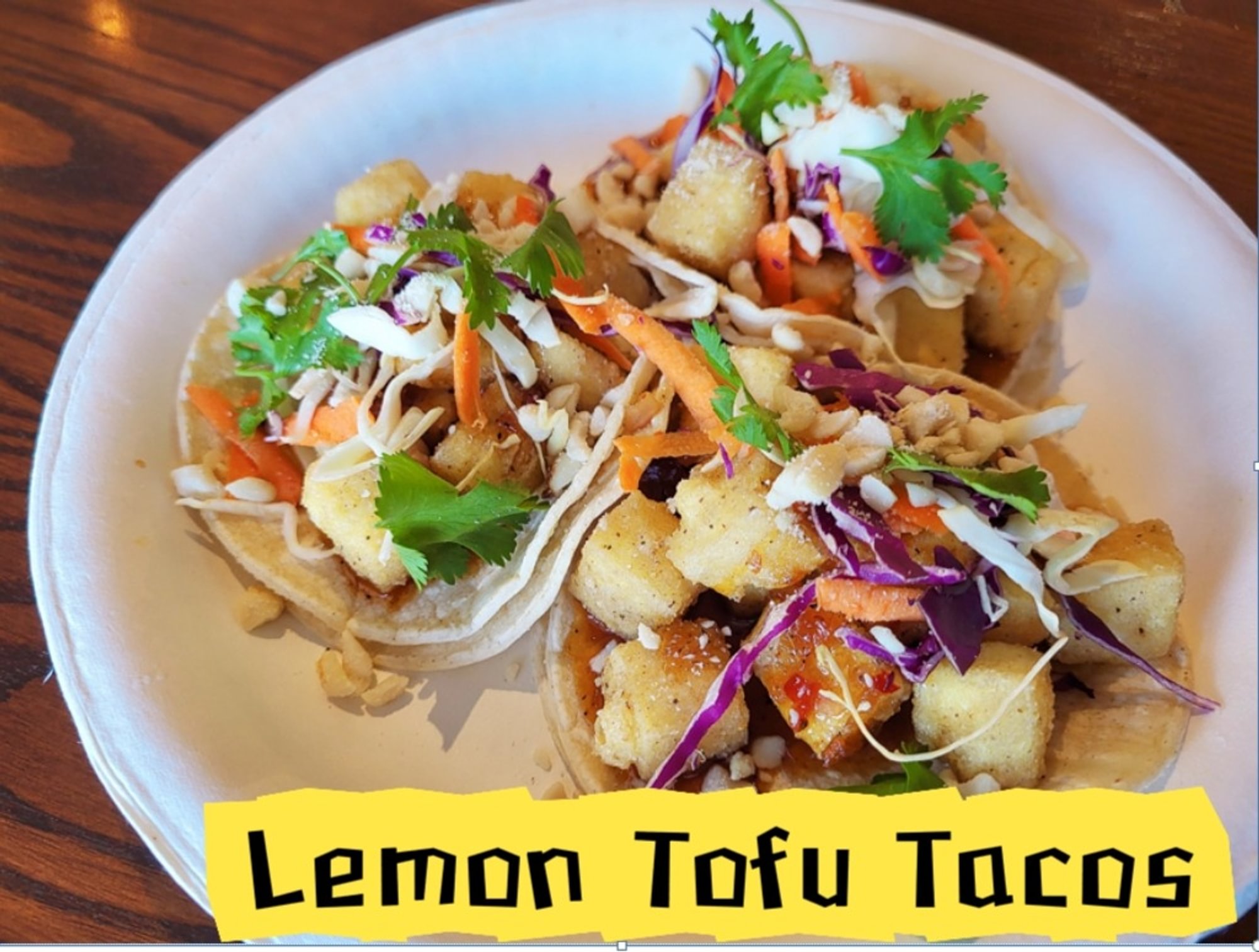 Lemon Sesame Tofu Tacos