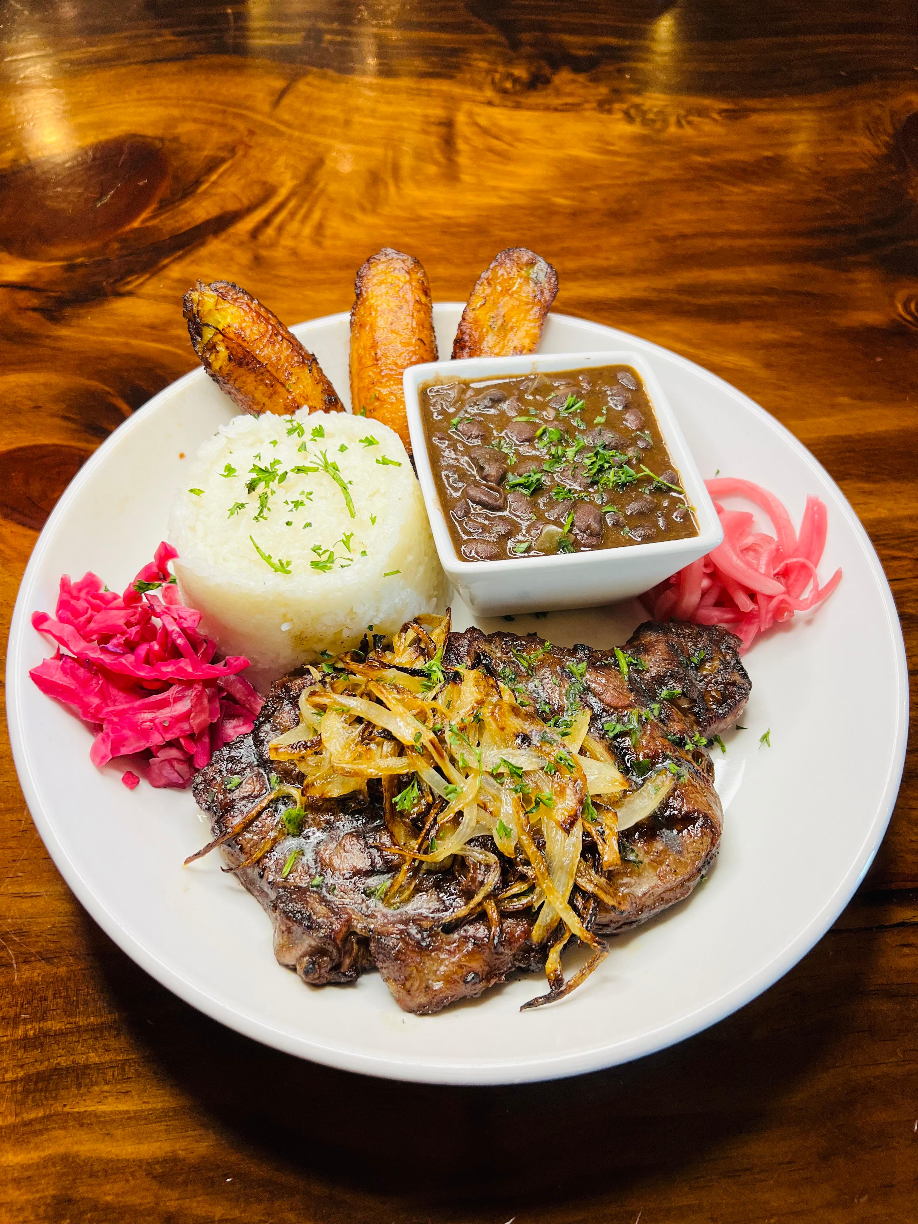 12oz Ribeye Bistec Encebollado | Steak with Sautéed Onions