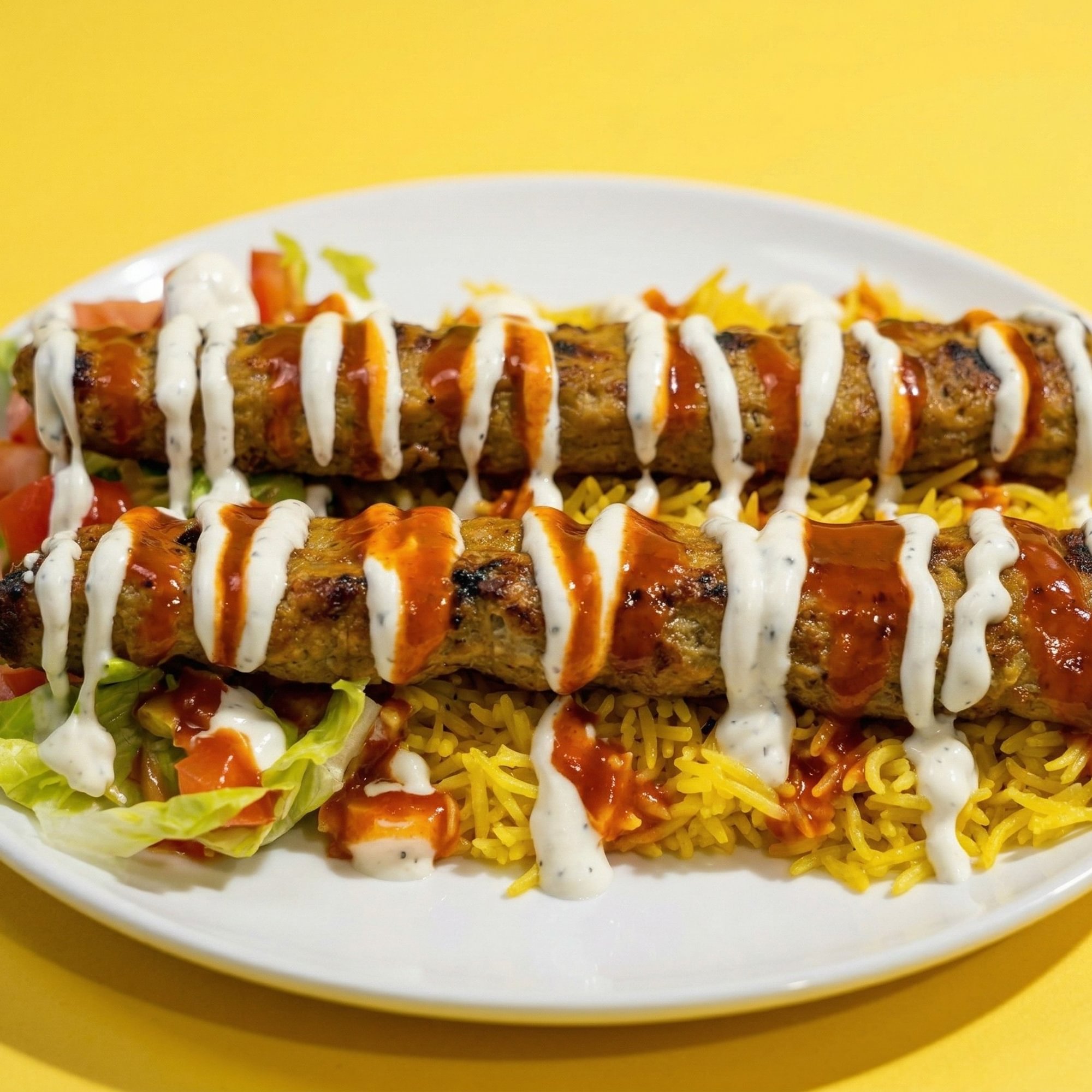 Kabab Over Rice + Small Fries
