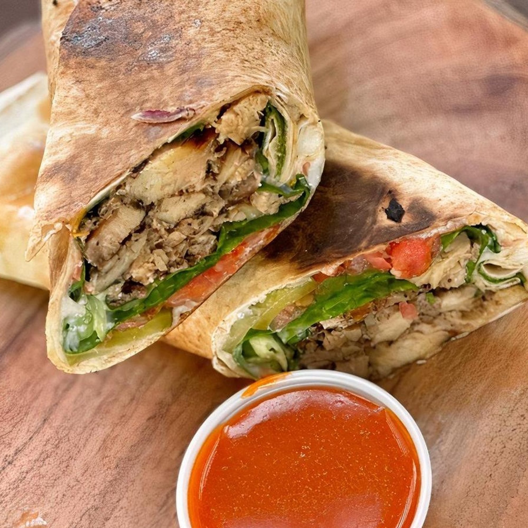 Buffalo Chicken Shawarma Wrap