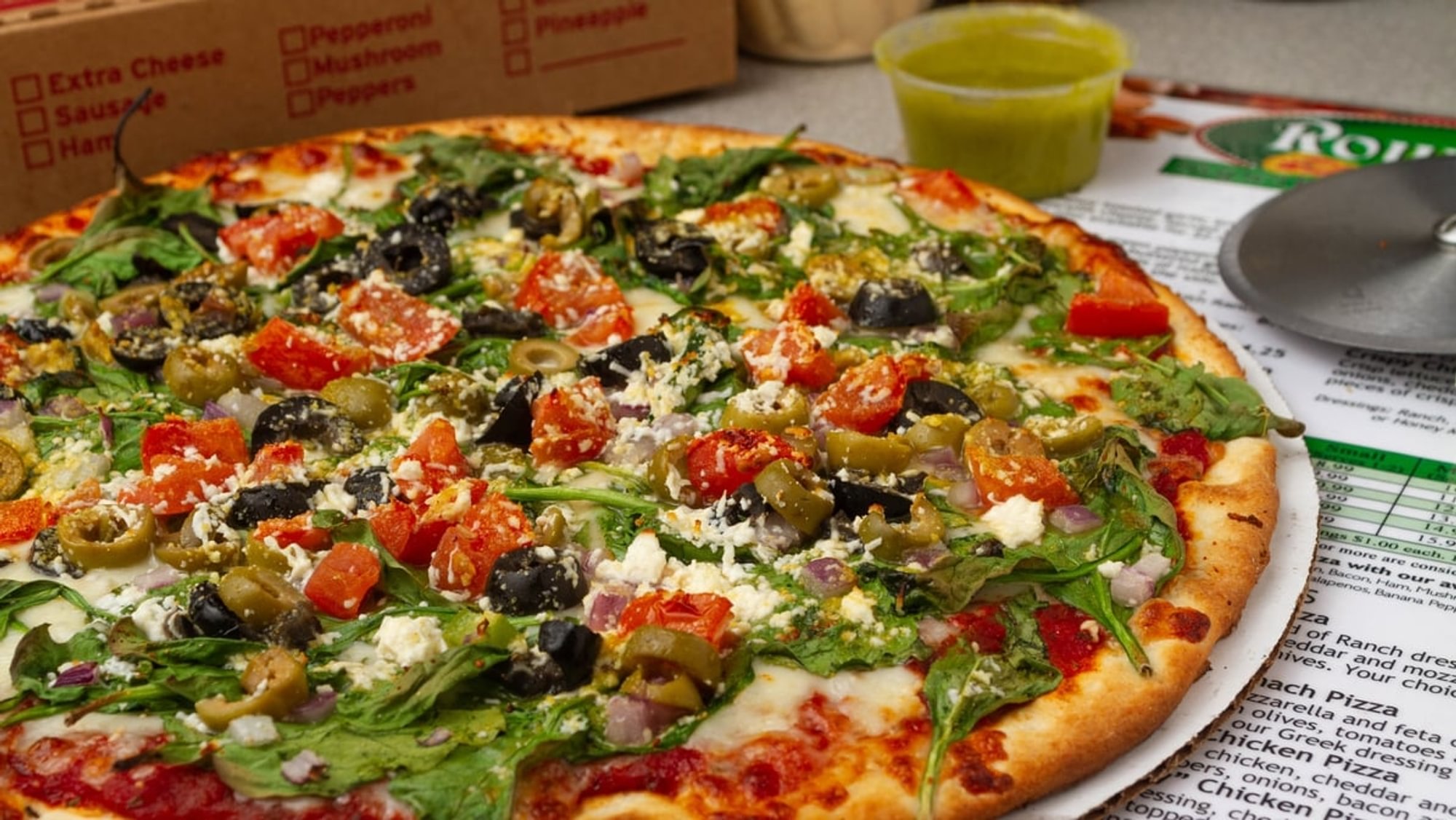 Greek Spinach Pizza