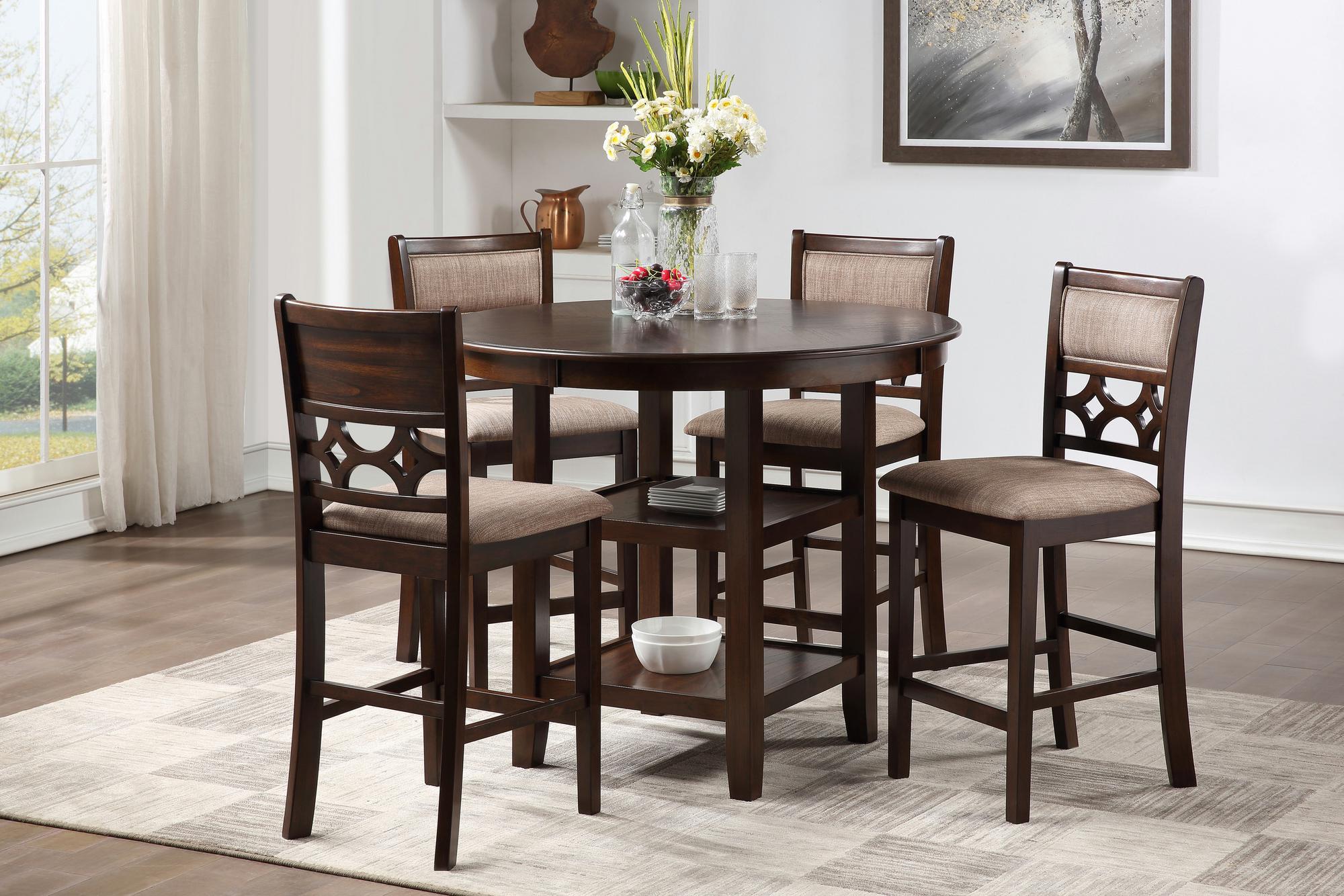 Mitchell 5-Piece Counter Height Dining Set w/ Table & 4 Chairs - Cherry