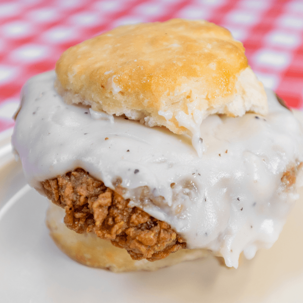 Country Fried Steak and Gravy Biscuit