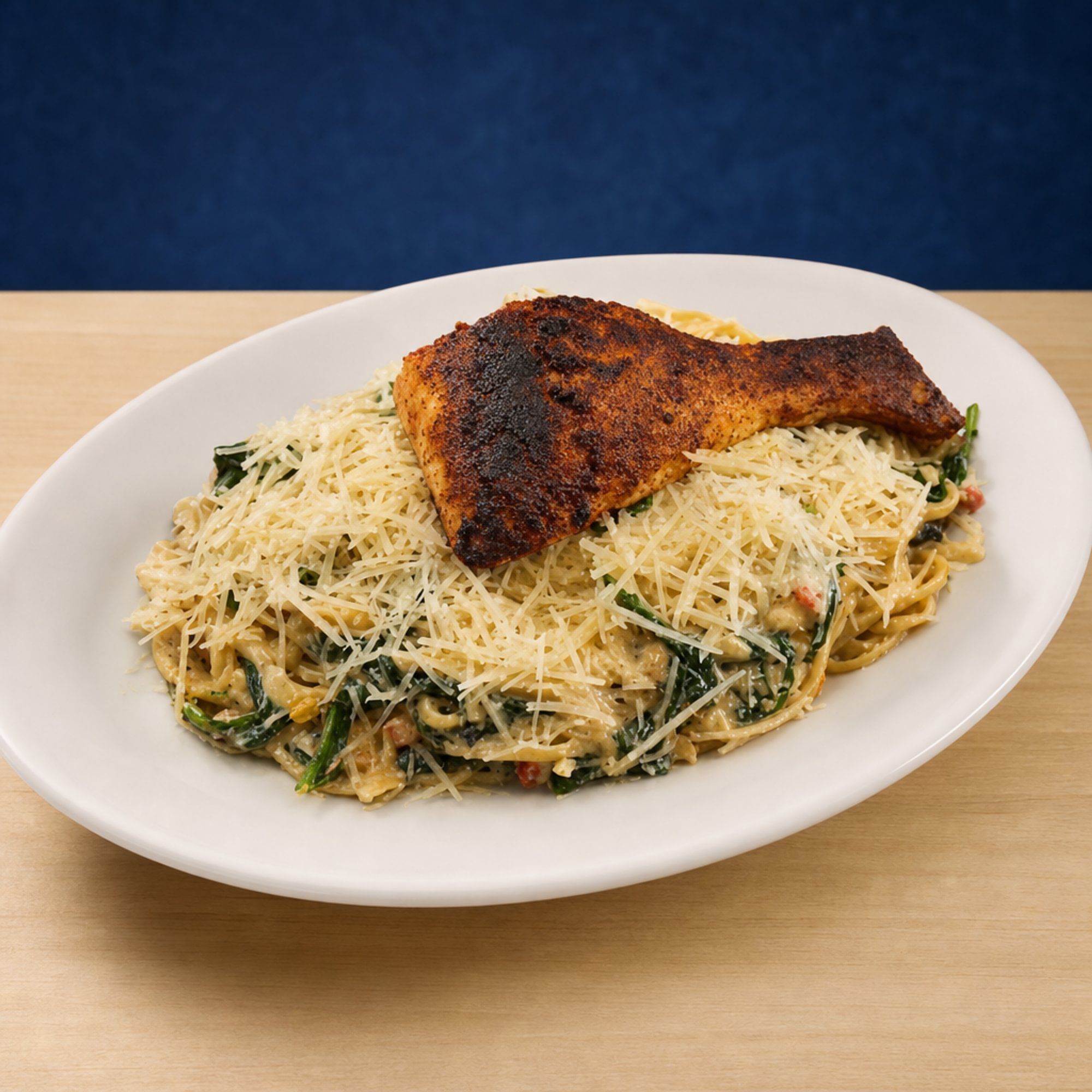 Salmon Cajun Alfredo