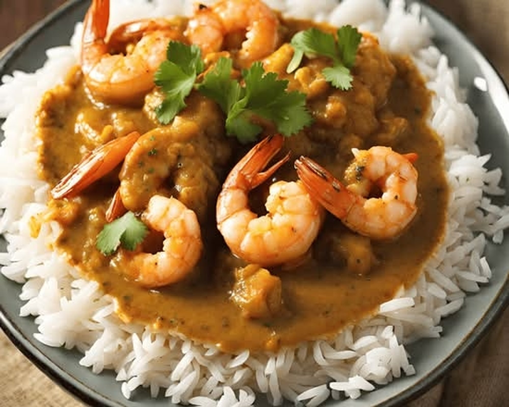Shrimp Curry Over Rice
