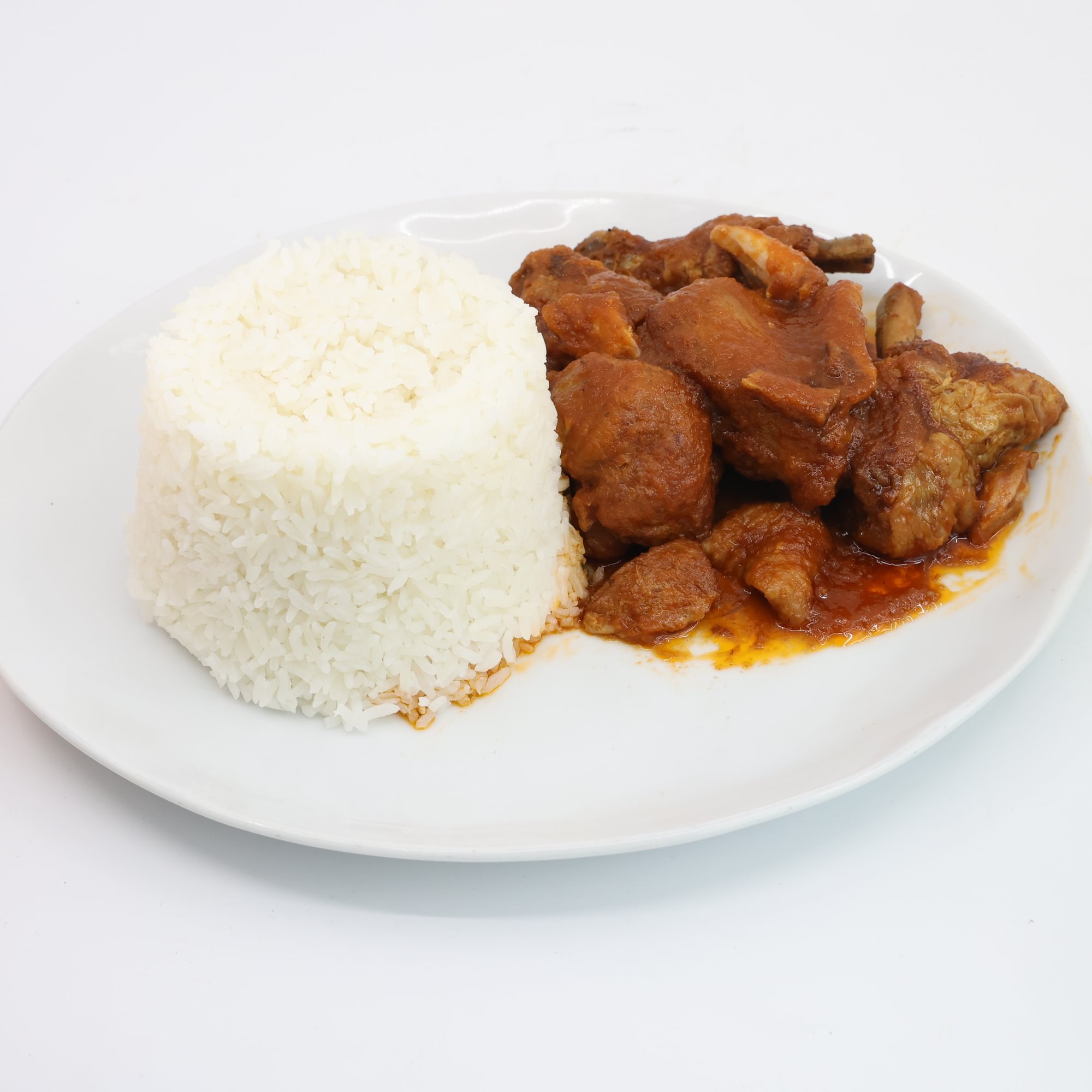 White Rice w/Stew and Chicken