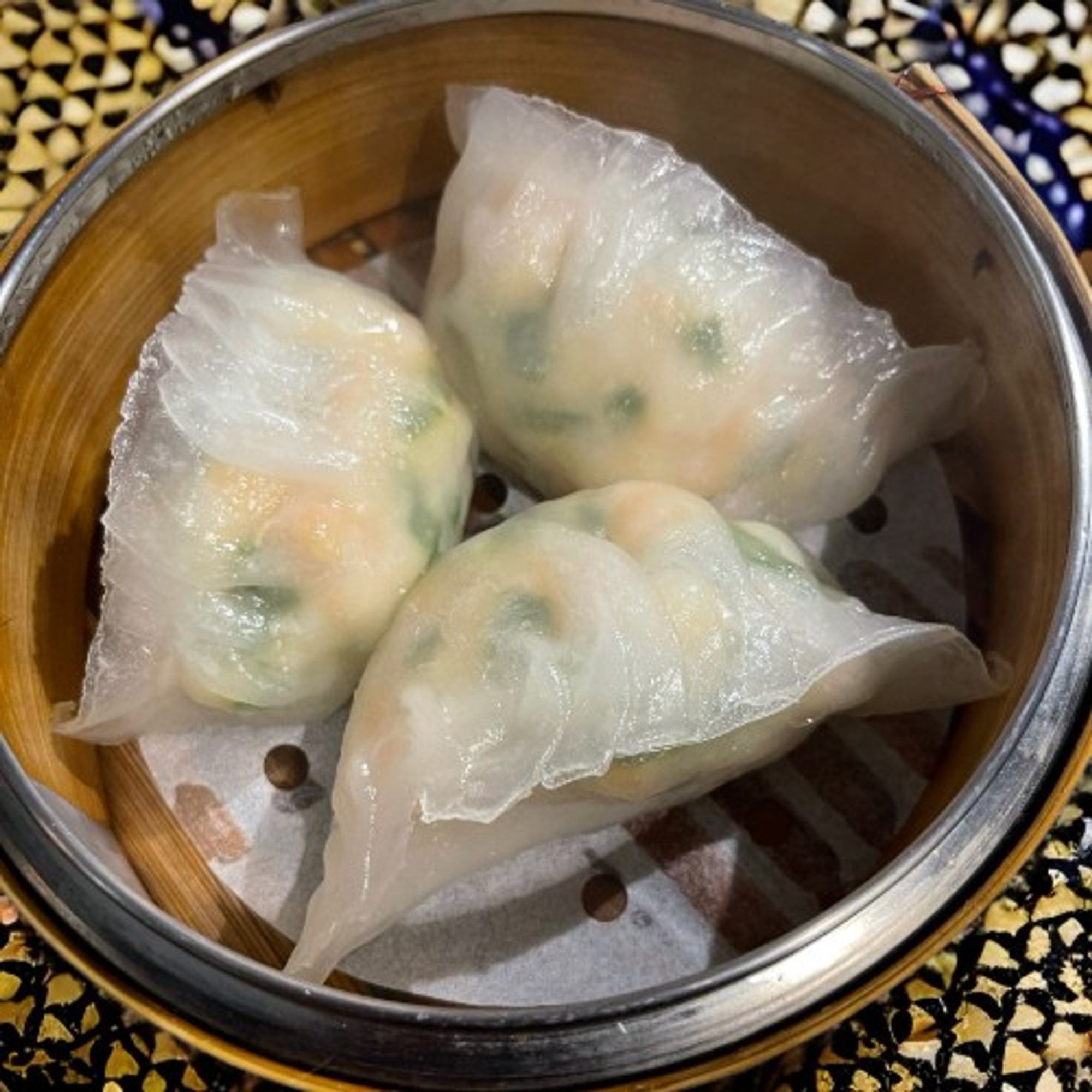 Steam Chives & Shrimp Dumplings (3)