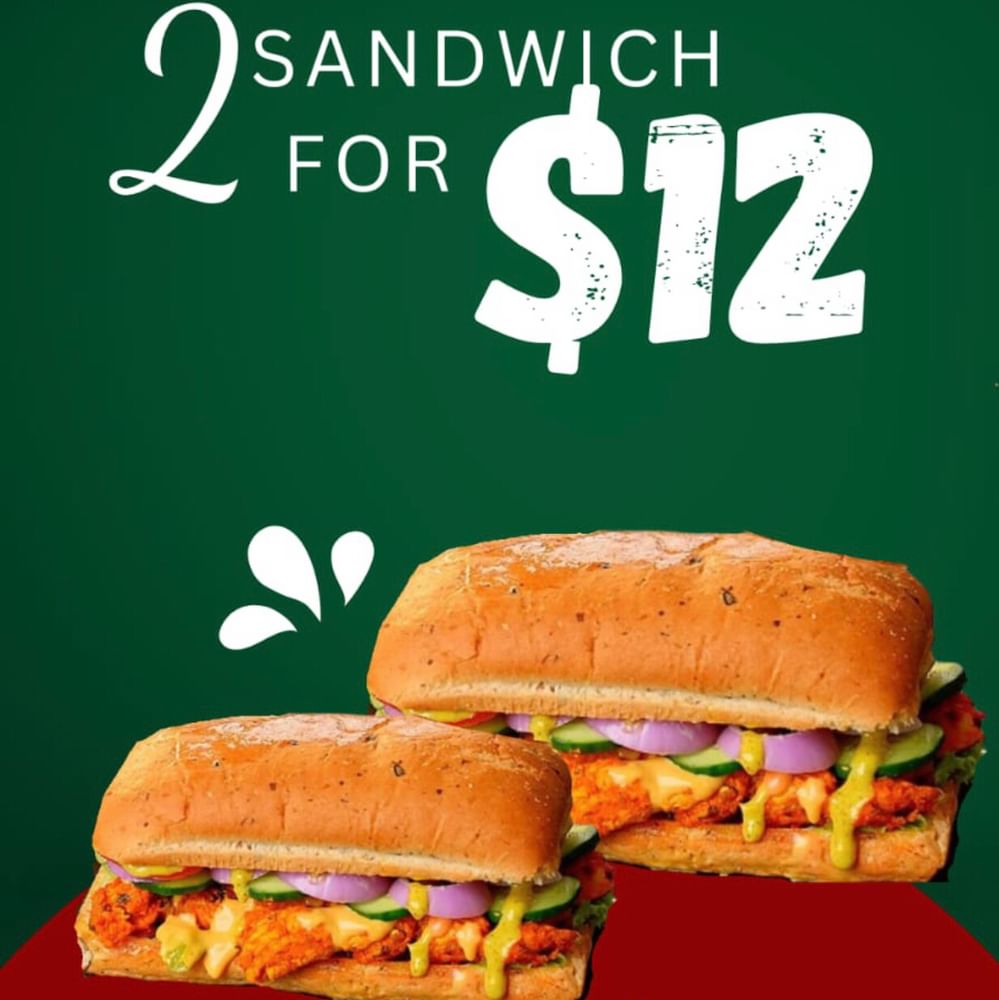 2 Sandwich for $12