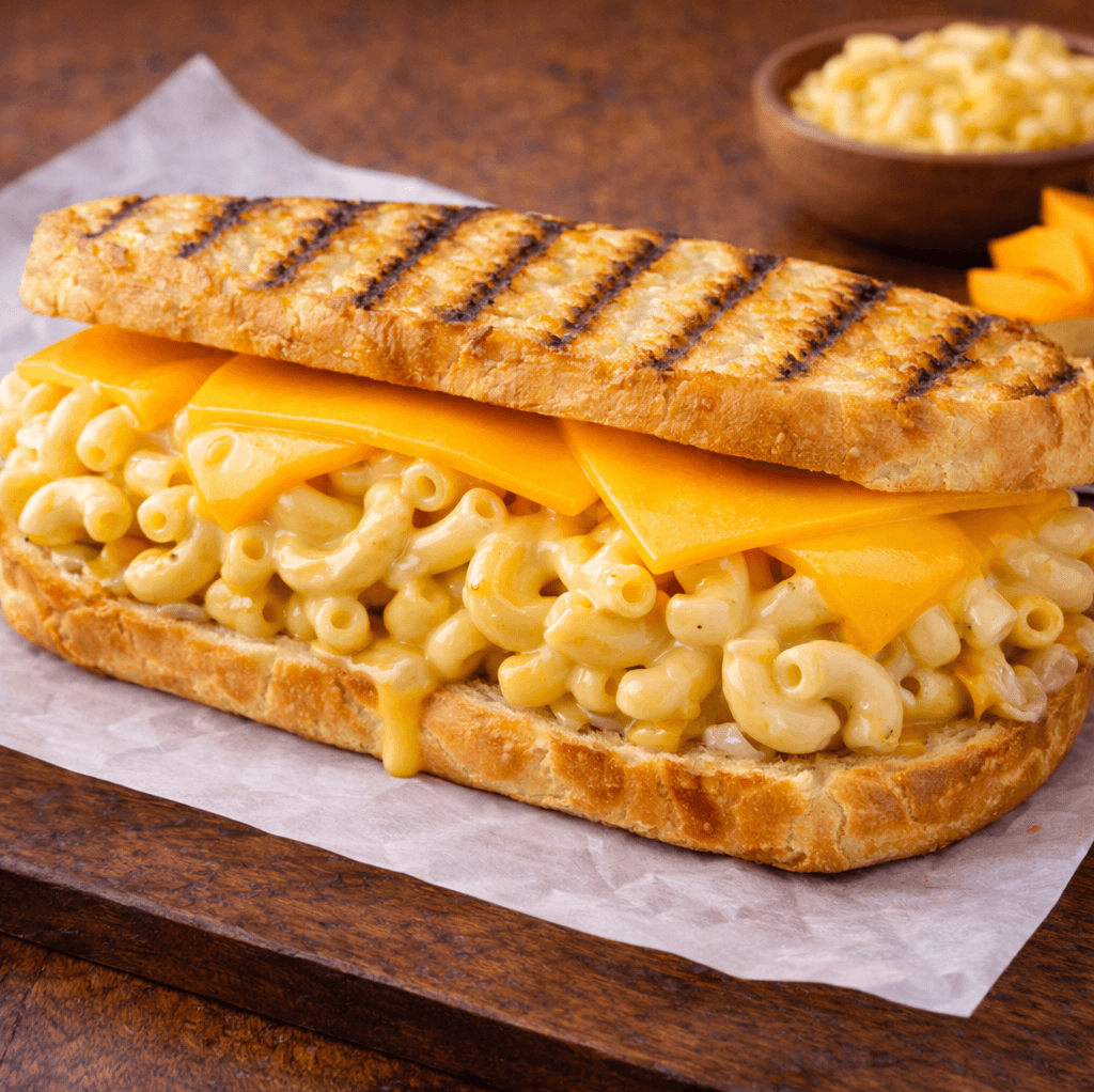 Grilled War of the Mac & Cheese Sandwich