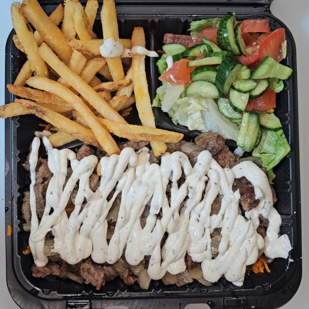 Mixed Chicken + Beef & Lamb Over Rice Platter
