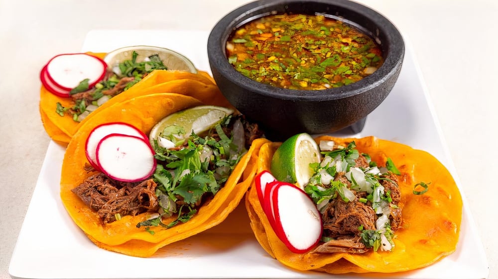 3 Birria Tacos with Consomé