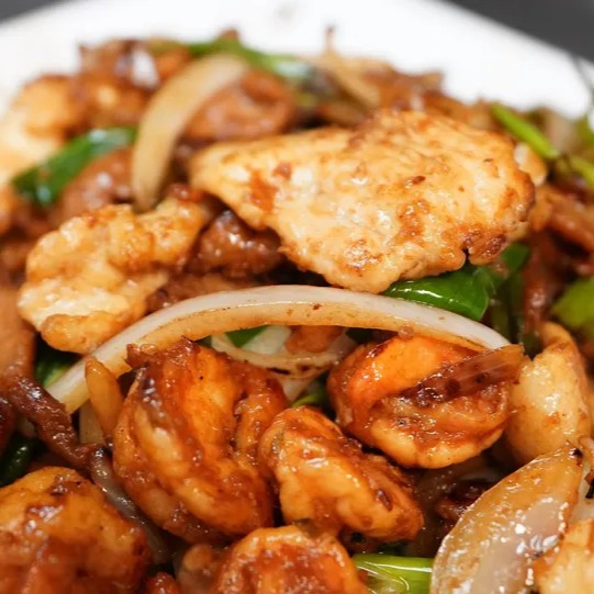 Pork, Chicken & Shrimp Scallion Specialty