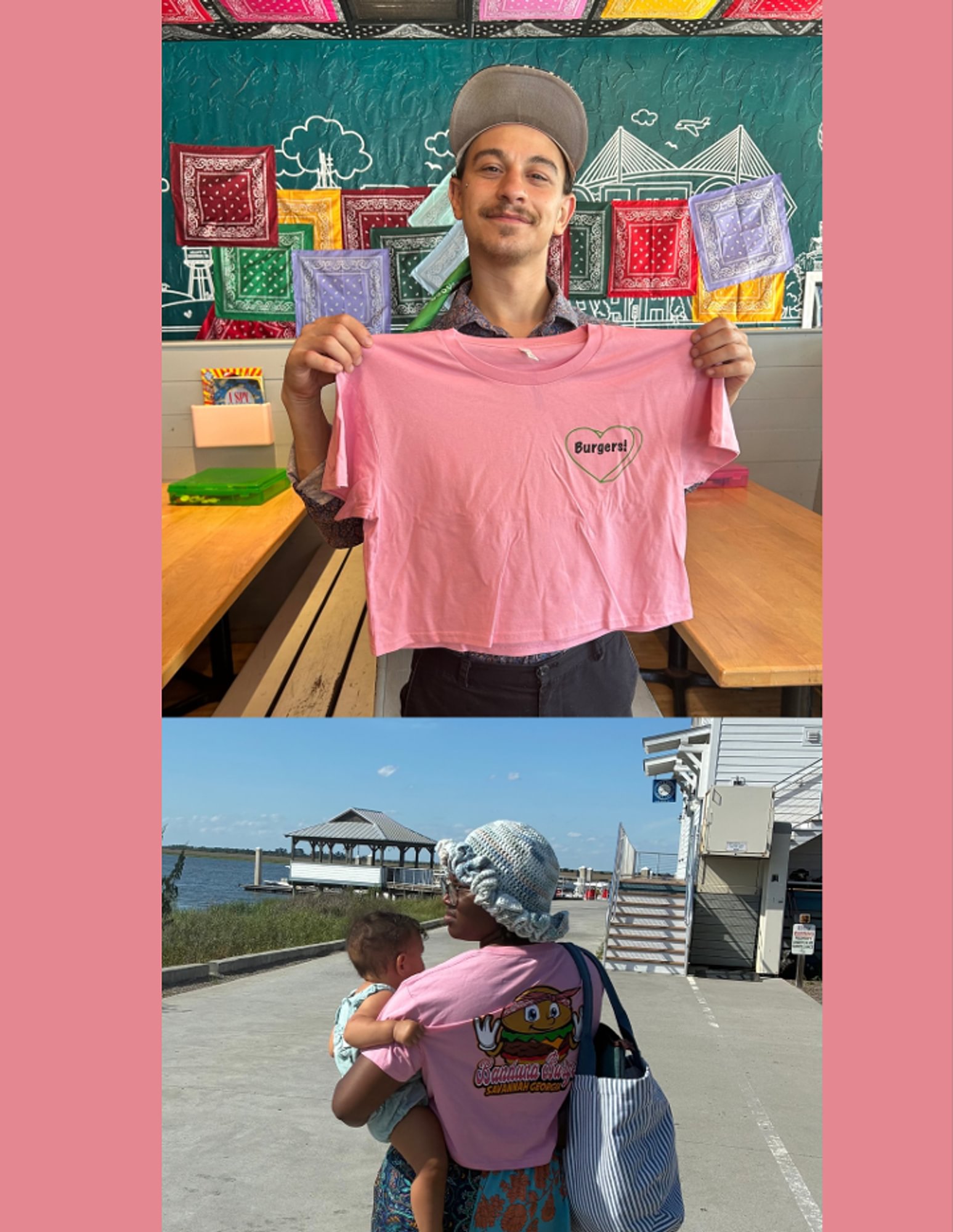 Cropped Pink Burger Heart T-Shirt (Med)
