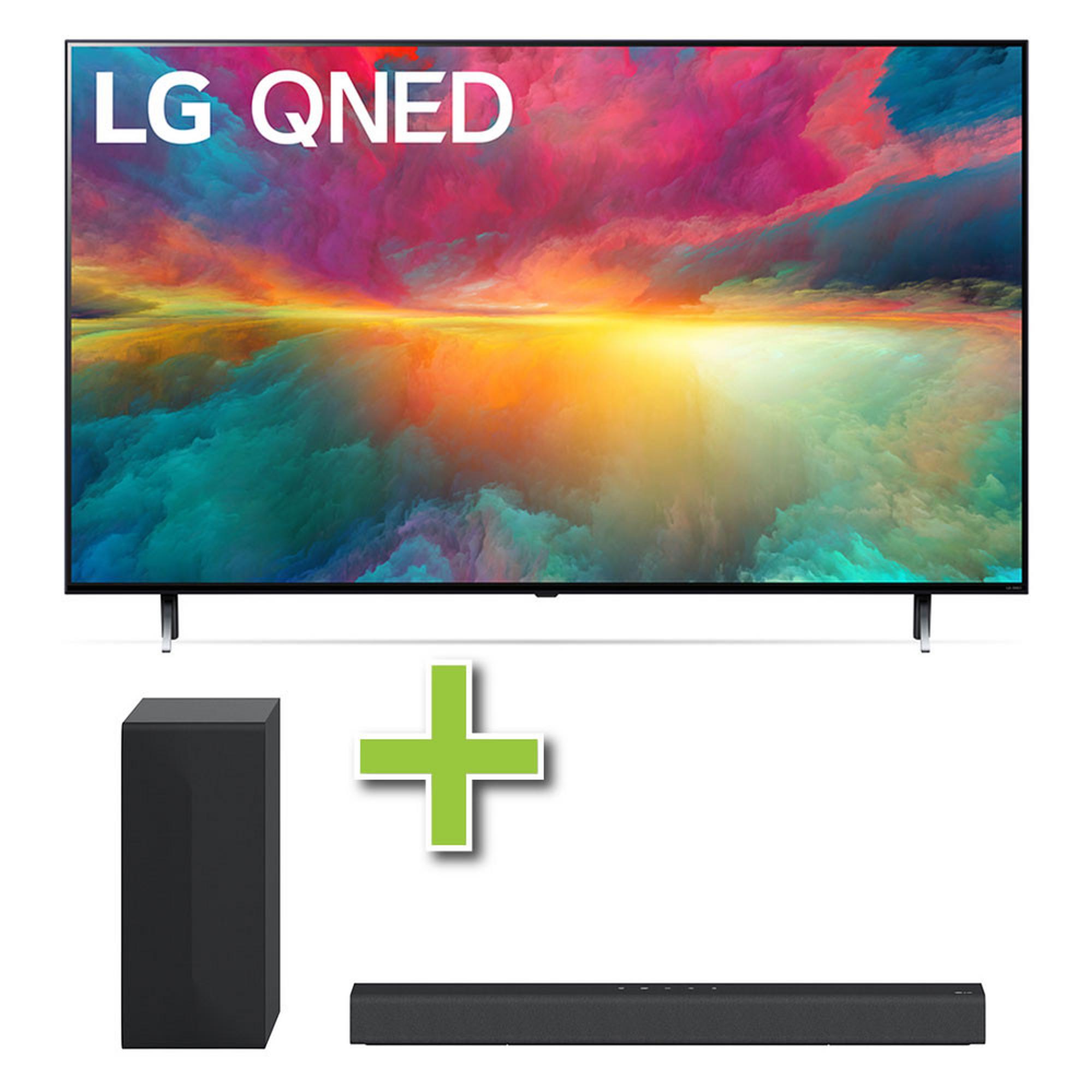 55" LG QNED 4K UHD Smart TV w/ LG 2.1 Channel 300-Watt Sound Bar & Wireless Subwoofer