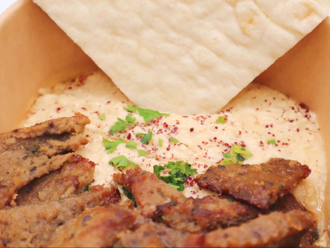 Hummus with Meat & Pita