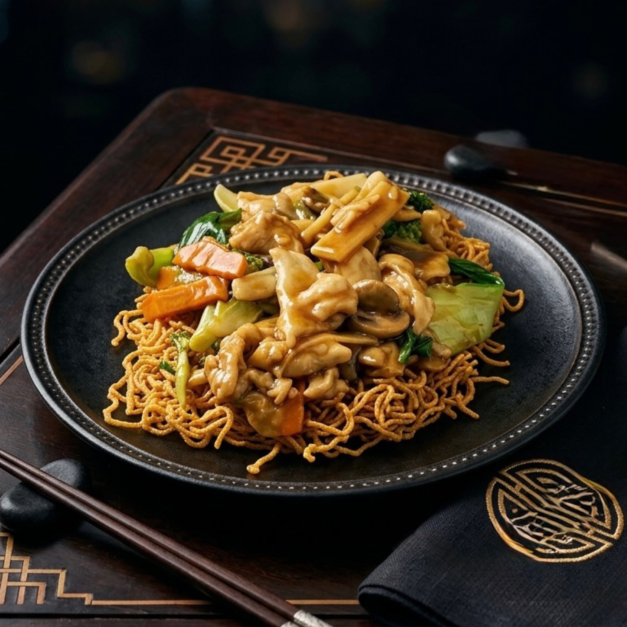 Chicken Pan Fried Noodle
