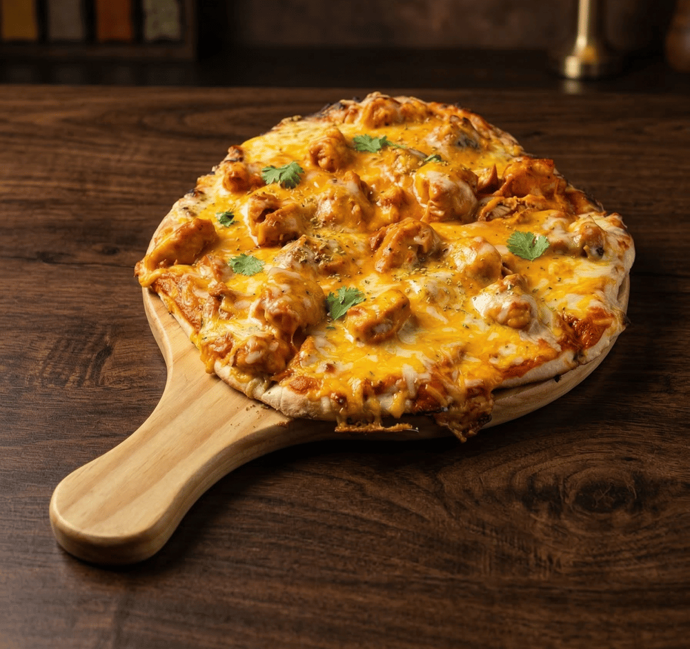 Butter Chicken Pizza Lunch