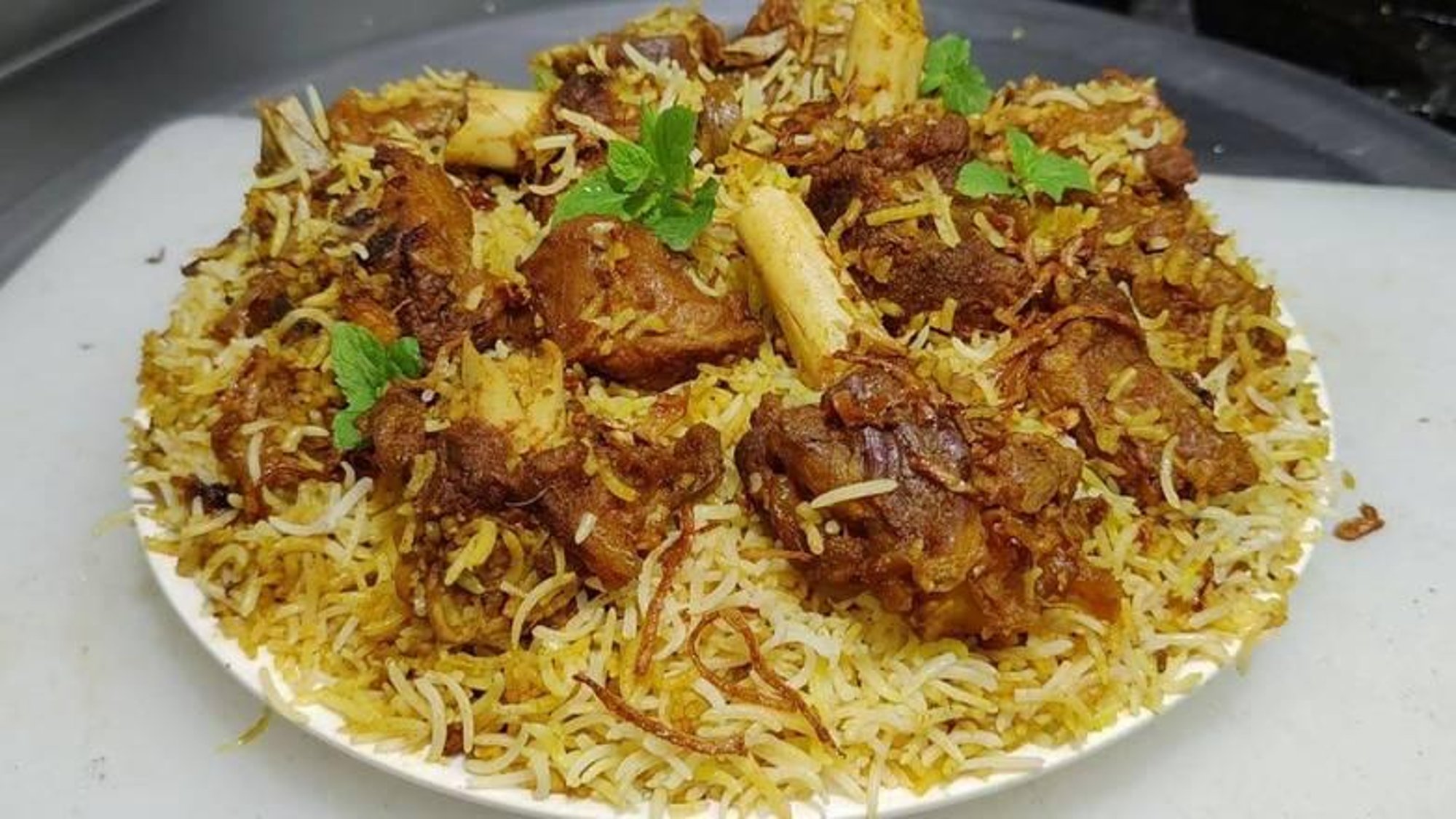 Family Gongura Goat Biryani