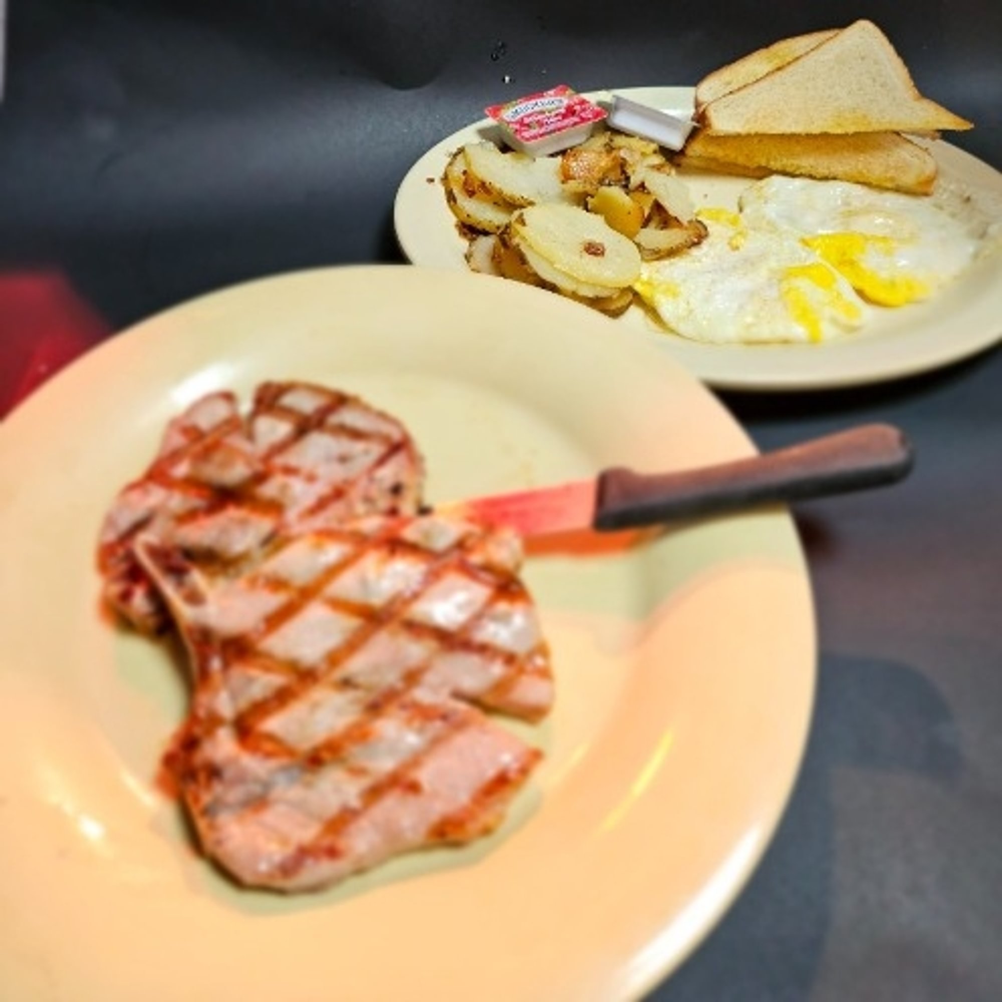 Grilled Chops and Egg