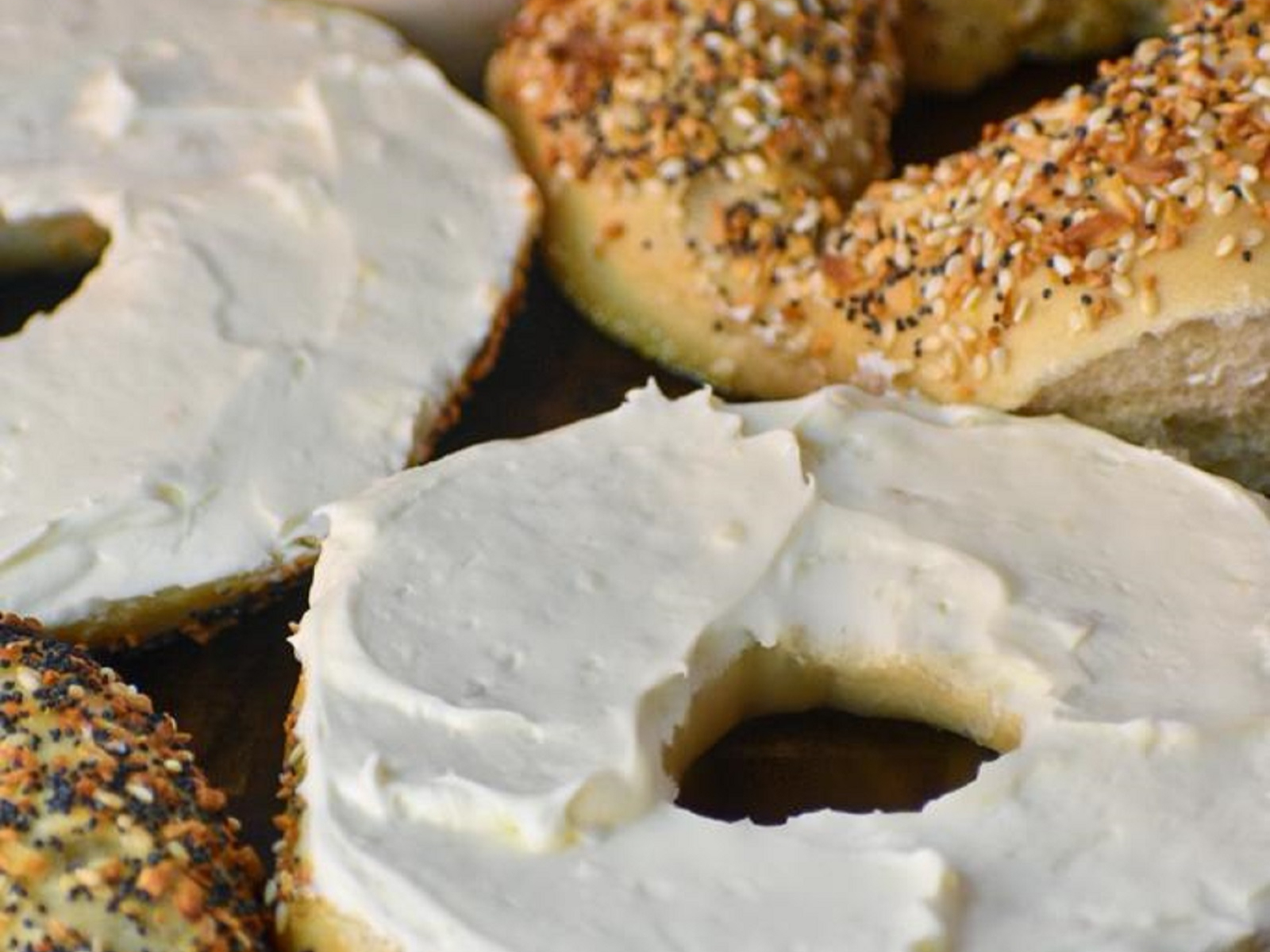 BAGEL W/ CREAM CHEESE & BUTTER (both sides)