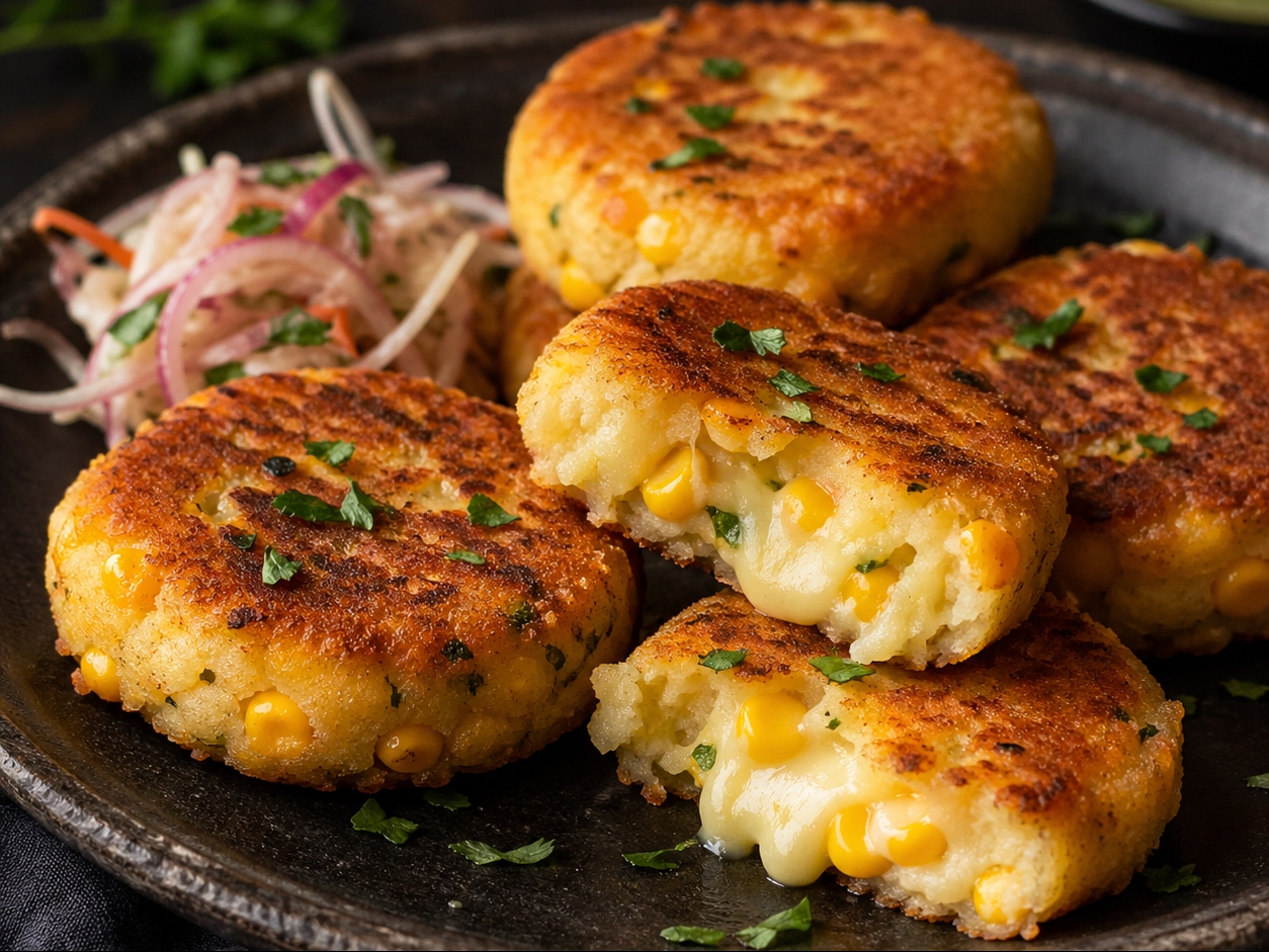 Aloo Corn Cheese Tikki