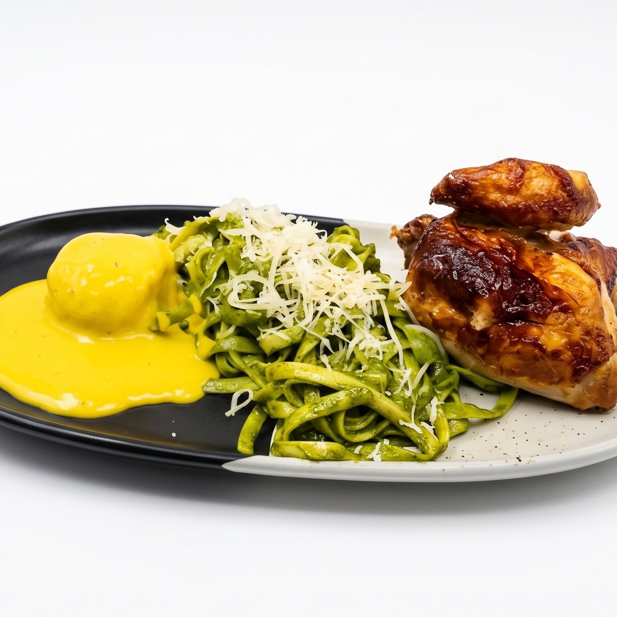 Tallarines Verdes a la Brasa [Peruvian Pesto Pasta & Rotisserie Chicken]