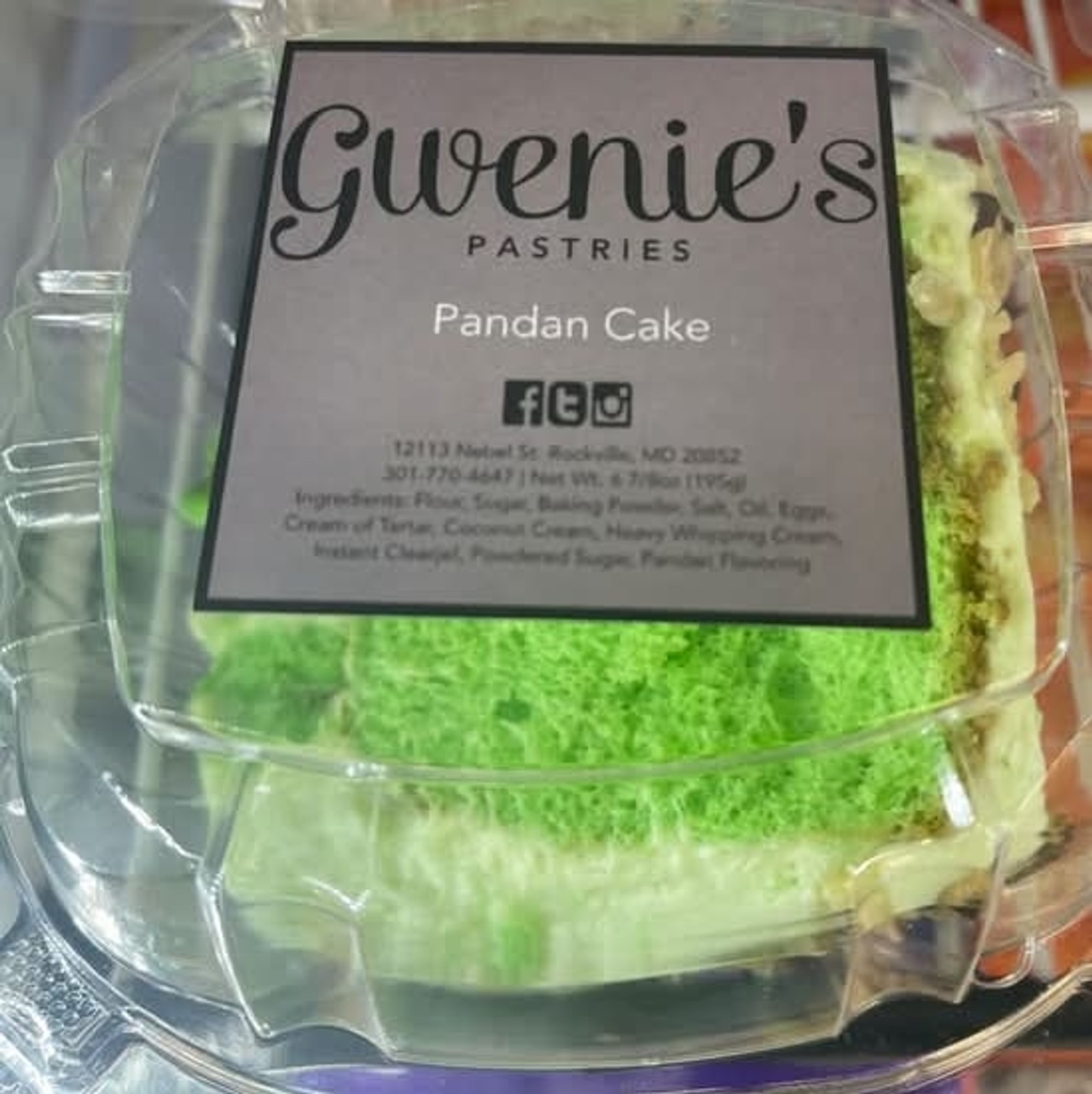 Pandan Cake Slice