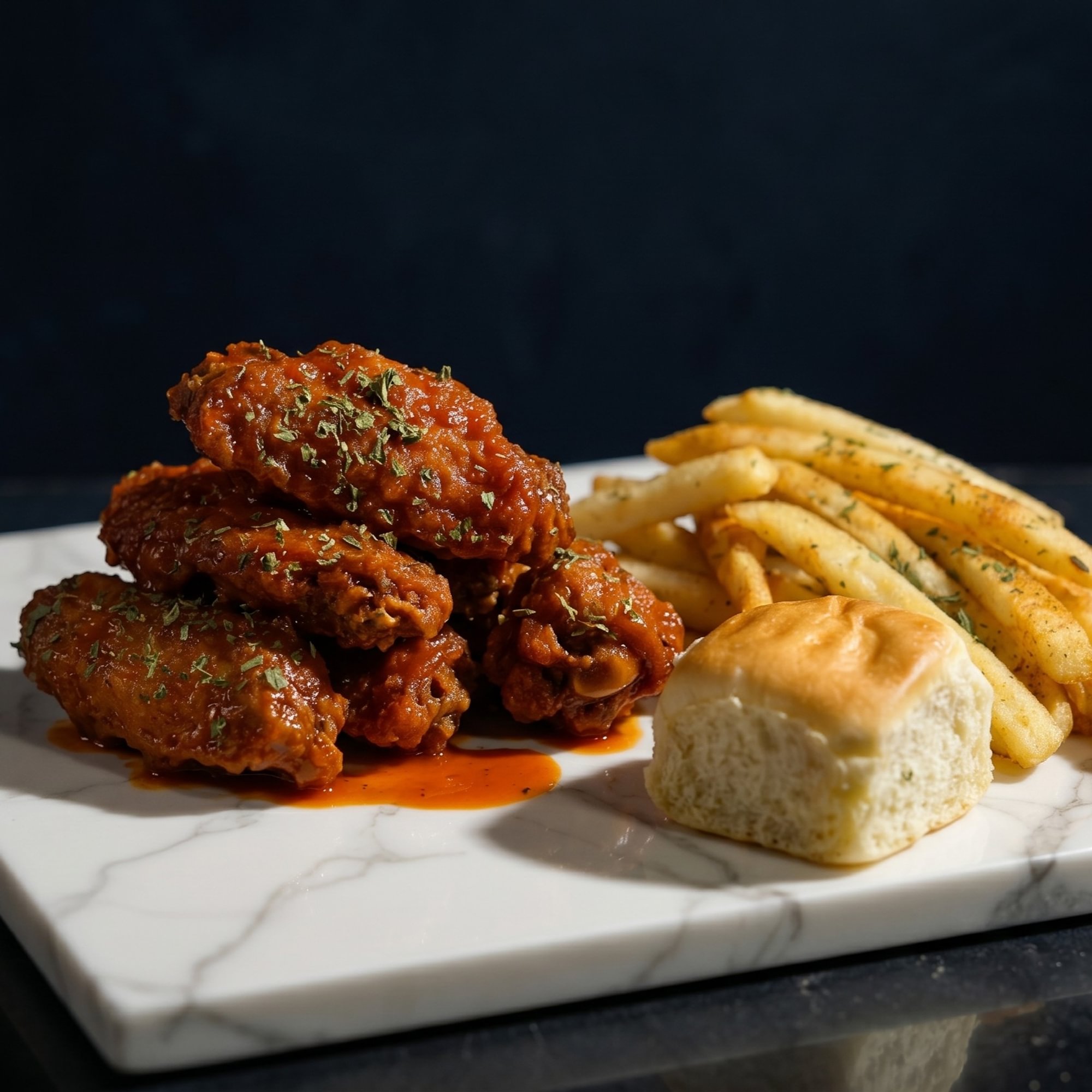 Wings w/ Fries & Roll